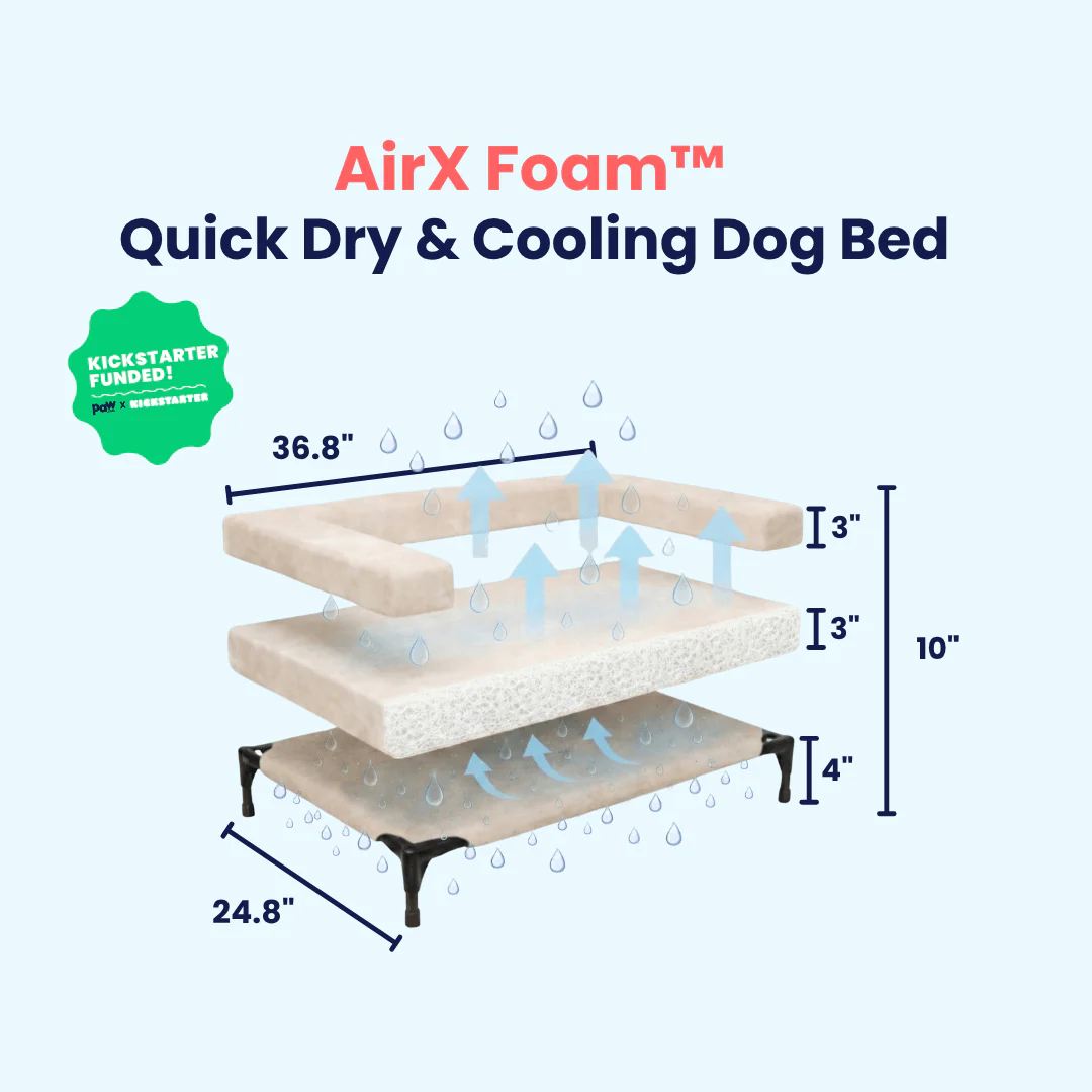 AirX Foam™ Quick-Dry & Cooling Dog Bed (Bolster Sold Separately) - Image 12