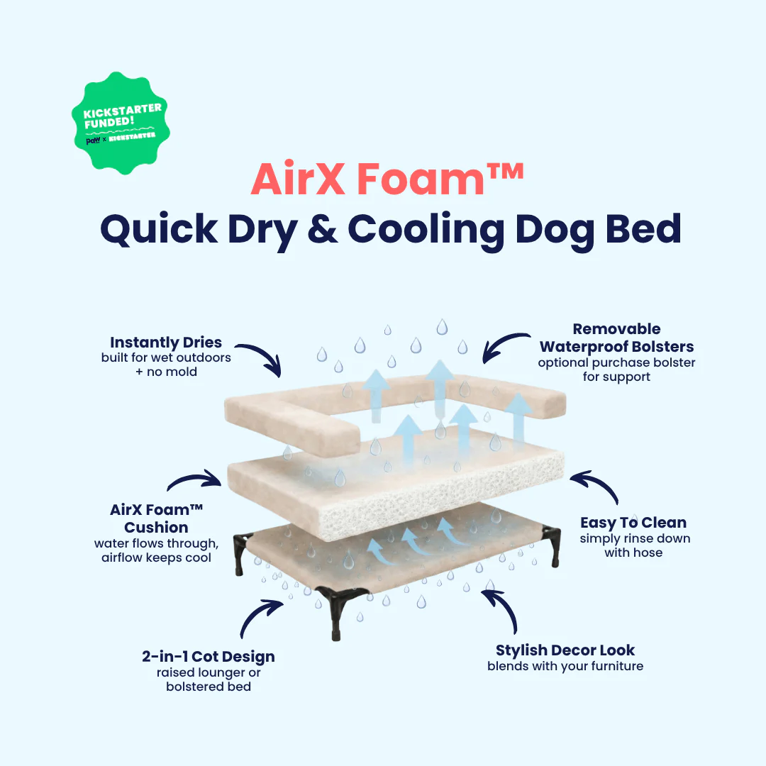 AirX Foam™ Quick-Dry & Cooling Dog Bed (Bolster Sold Separately) - Image 4