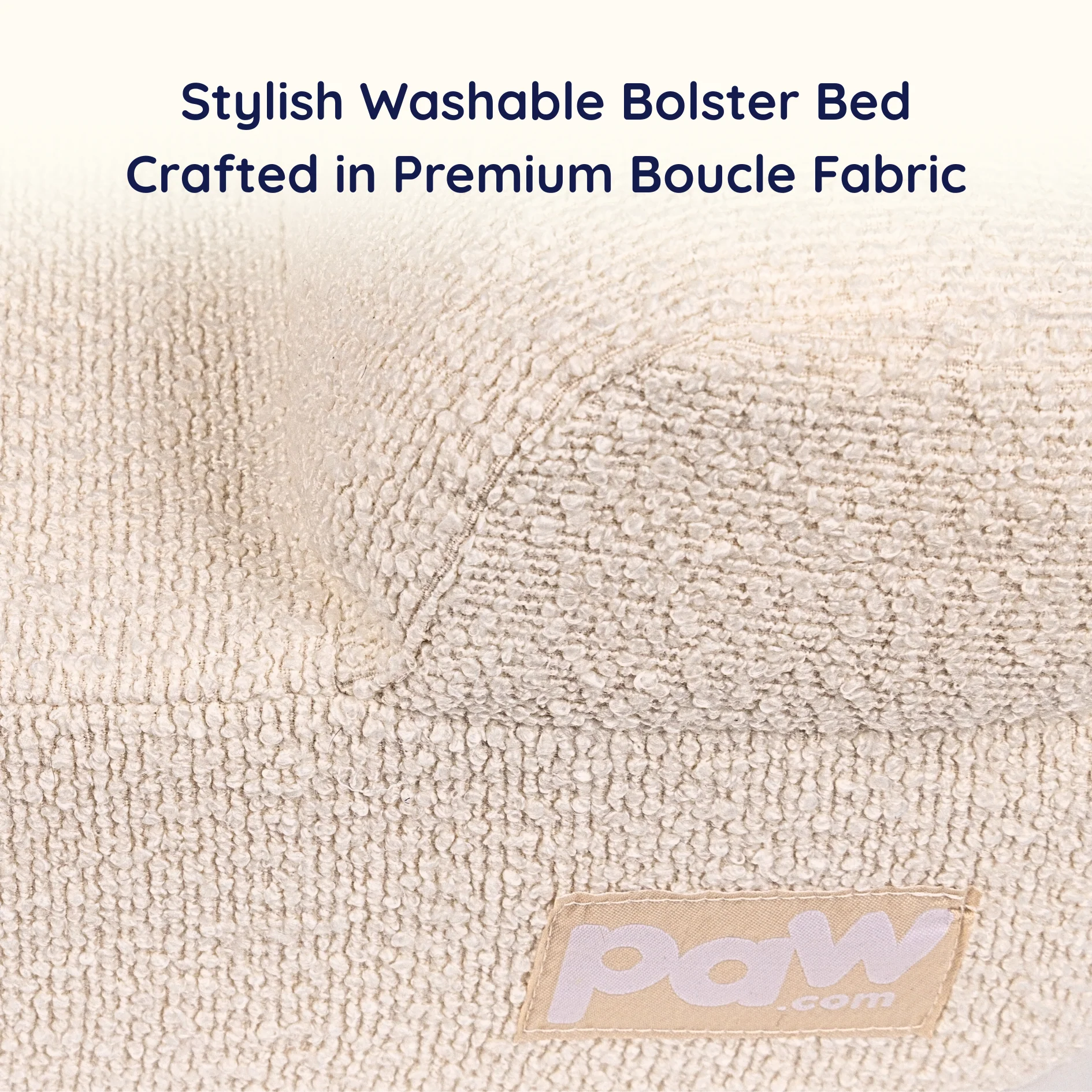 PupLuxe™ 3-Bolster Dog Bed - Cream Bouclé - Image 5