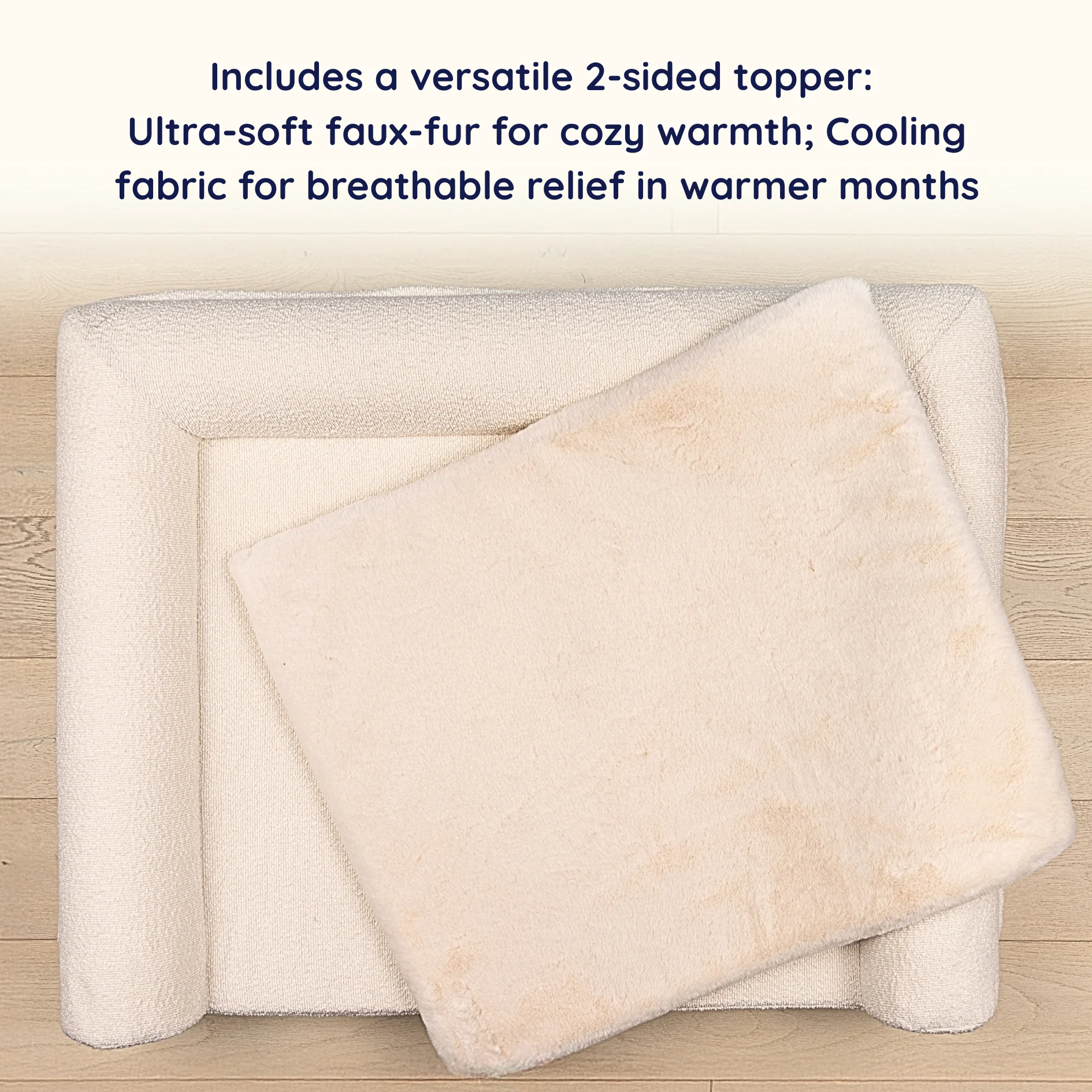 PupLuxe™ 3-Bolster Dog Bed - Cream Bouclé - Image 9