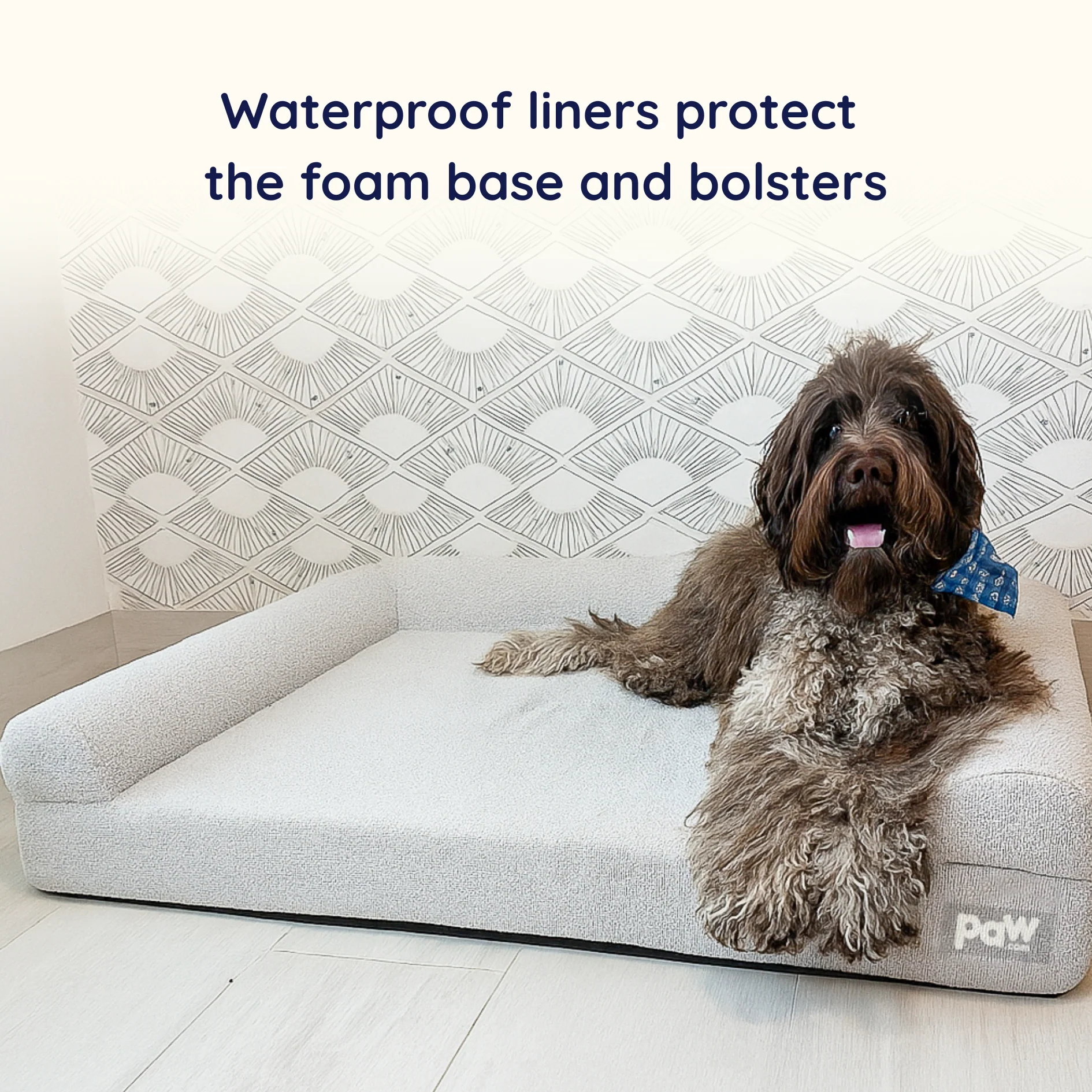 PupLuxe™ 3-Bolster Dog Bed - Grey Bouclé - Image 6