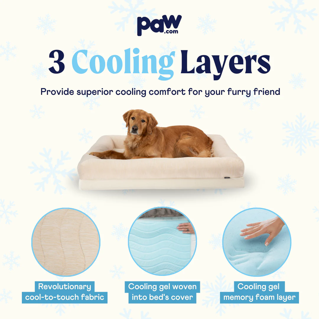 PupChill™ Cooling 4-Bolster Dog Bed - Arctic Sand - Image 11