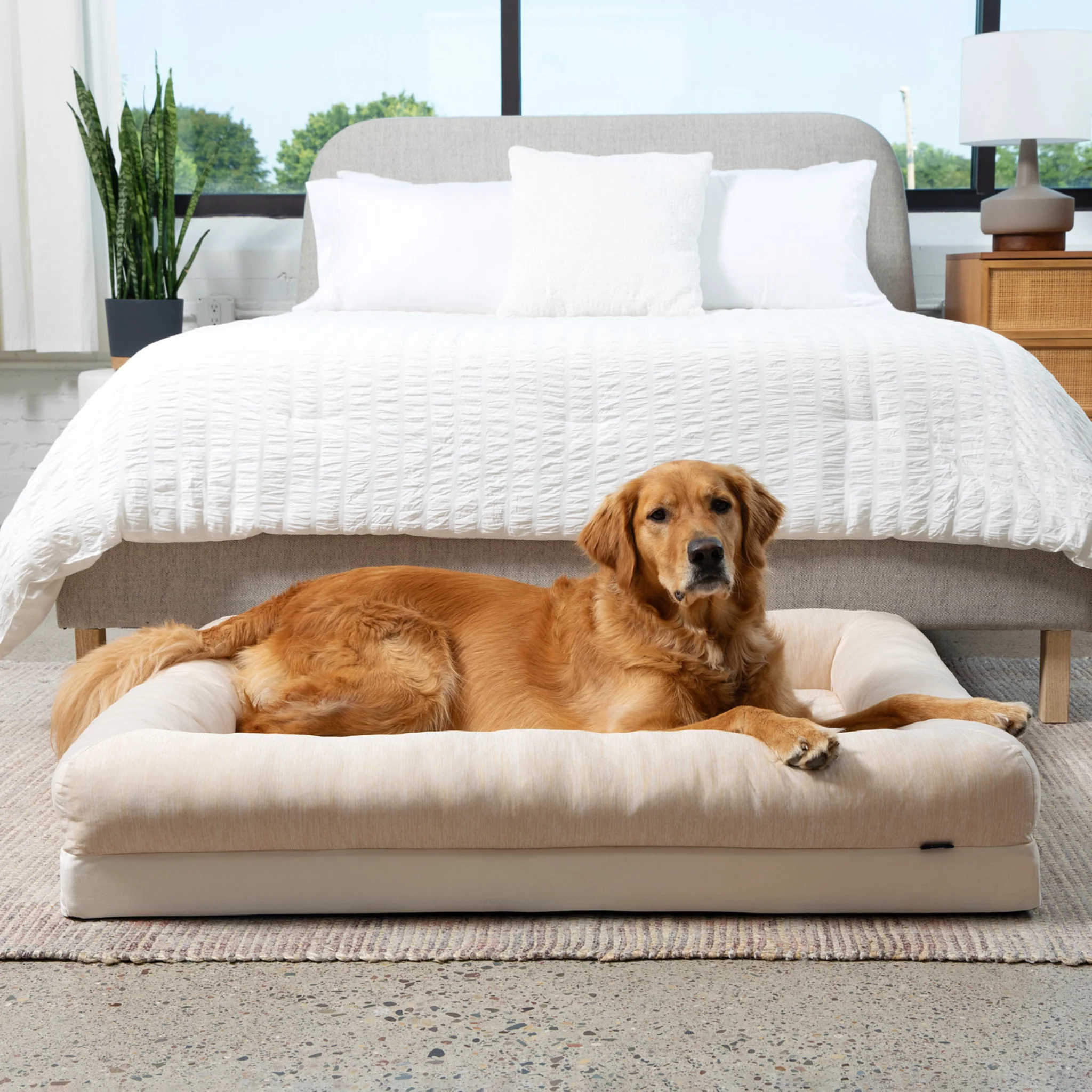 PupChill™ Cooling 4-Bolster Dog Bed - Arctic Sand - Image 6