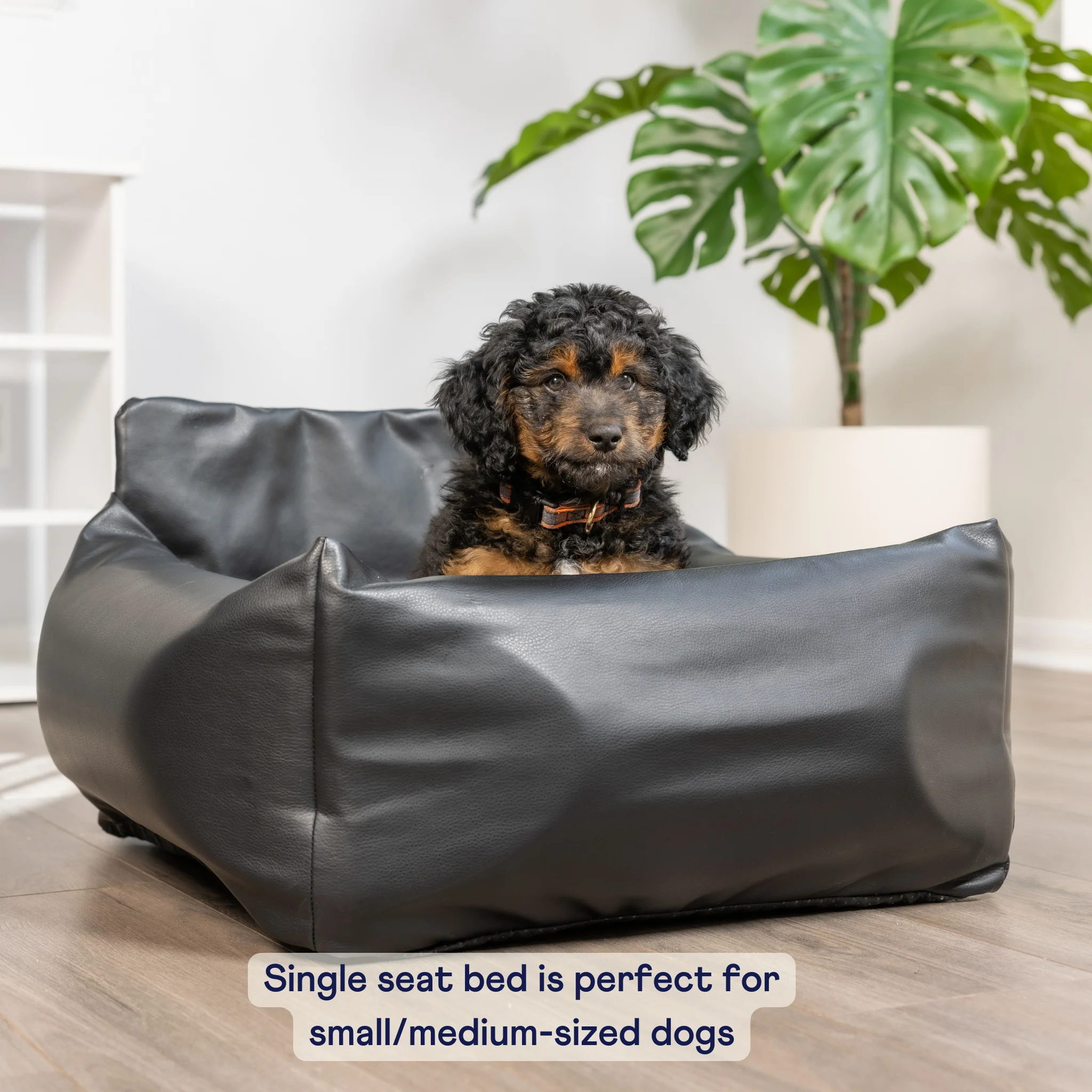 PupProtector™ Faux Leather Memory Foam Dog Car Bed -  Black - Image 10