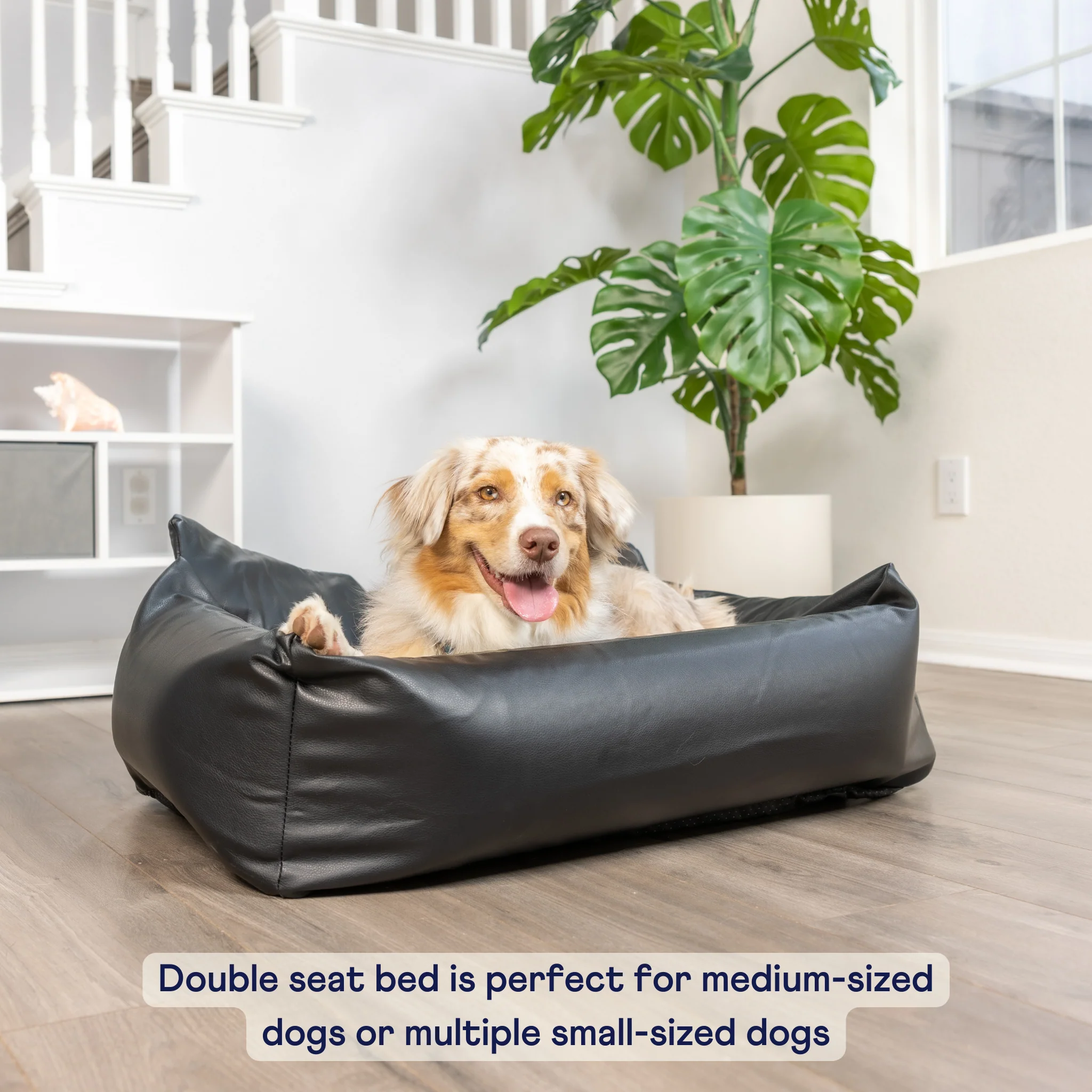 PupProtector™ Faux Leather Memory Foam Dog Car Bed -  Black - Image 11
