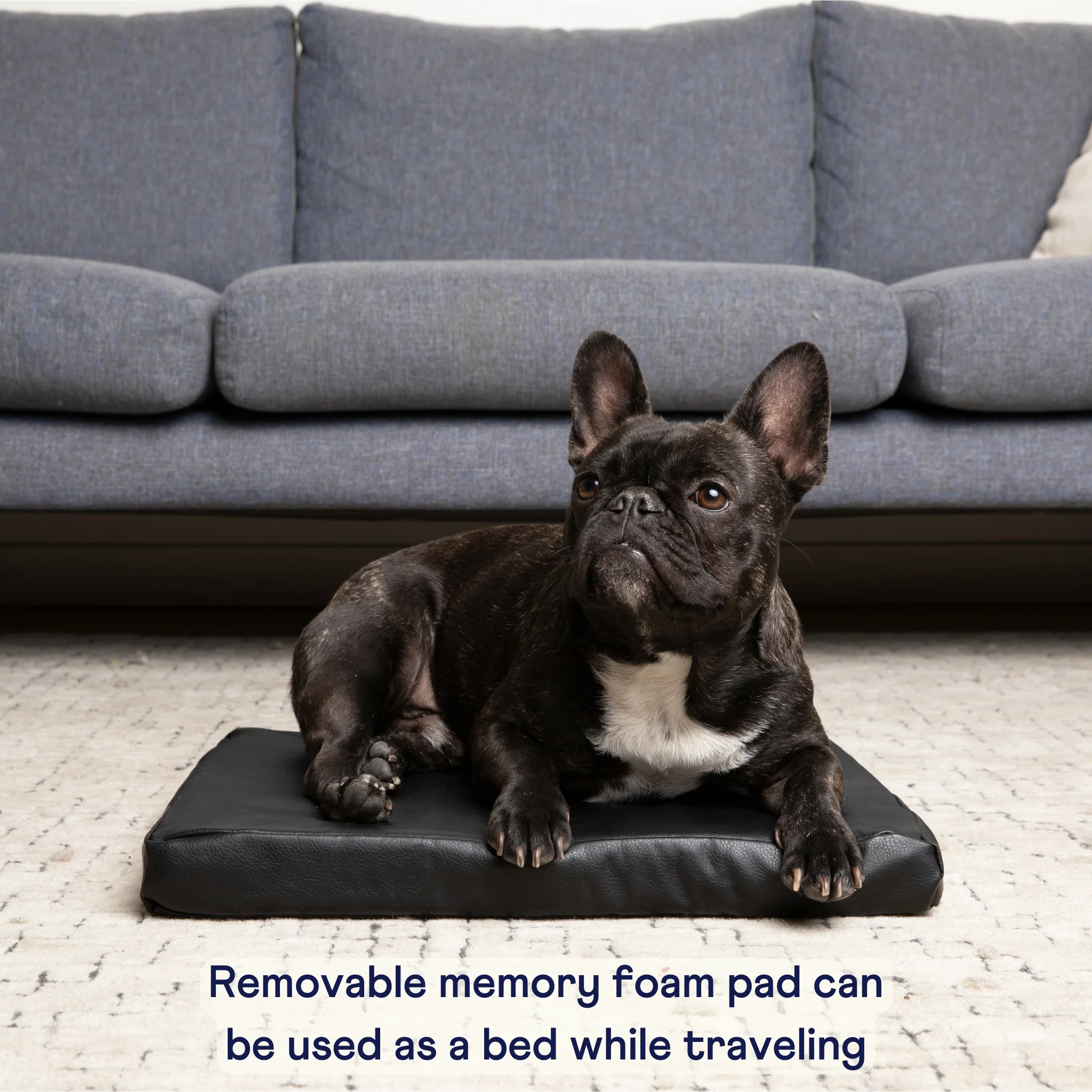 PupProtector™ Faux Leather Memory Foam Dog Car Bed -  Black - Image 13