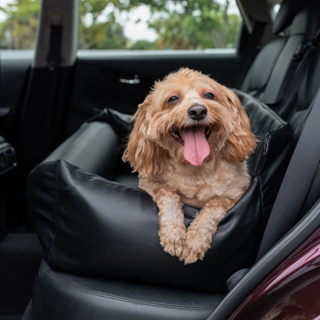 PupProtector™ Faux Leather Memory Foam Dog Car Bed -  Black - Image 15