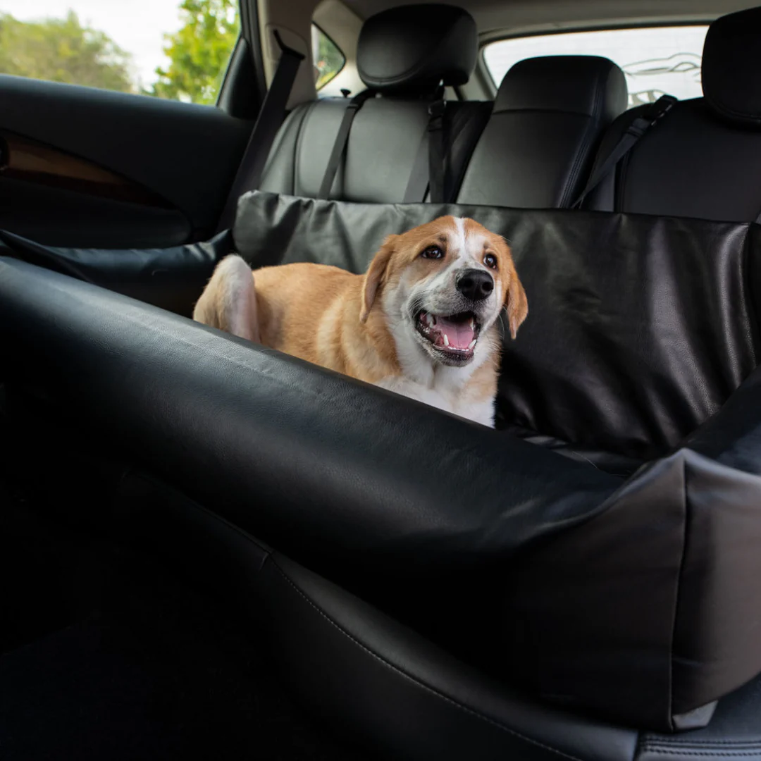 PupProtector™ Faux Leather Memory Foam Dog Car Bed -  Black - Image 17