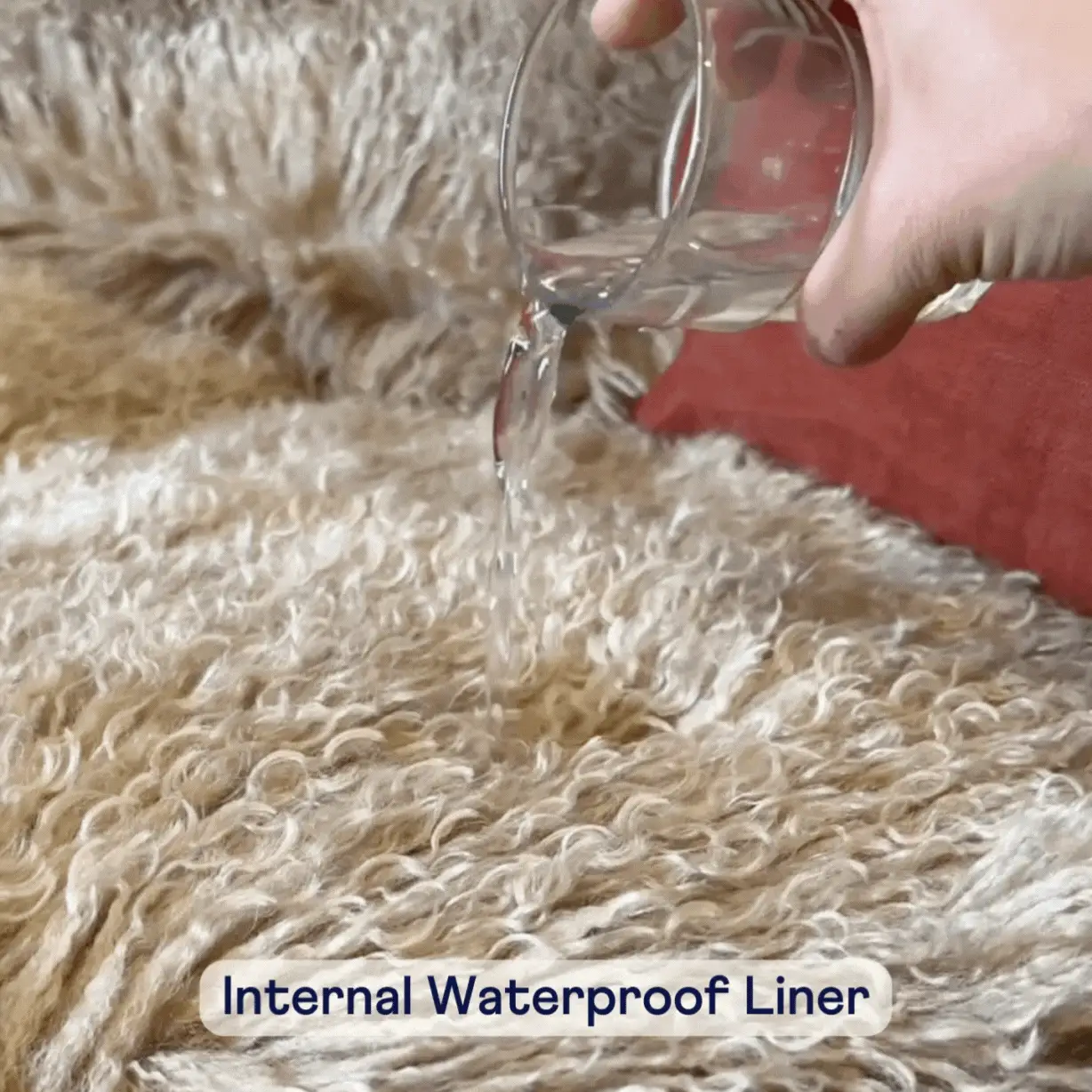 PupRug® Luxe Faux Fur Orthopedic Dog Bed -  Plush Sheep Tan - Image 9