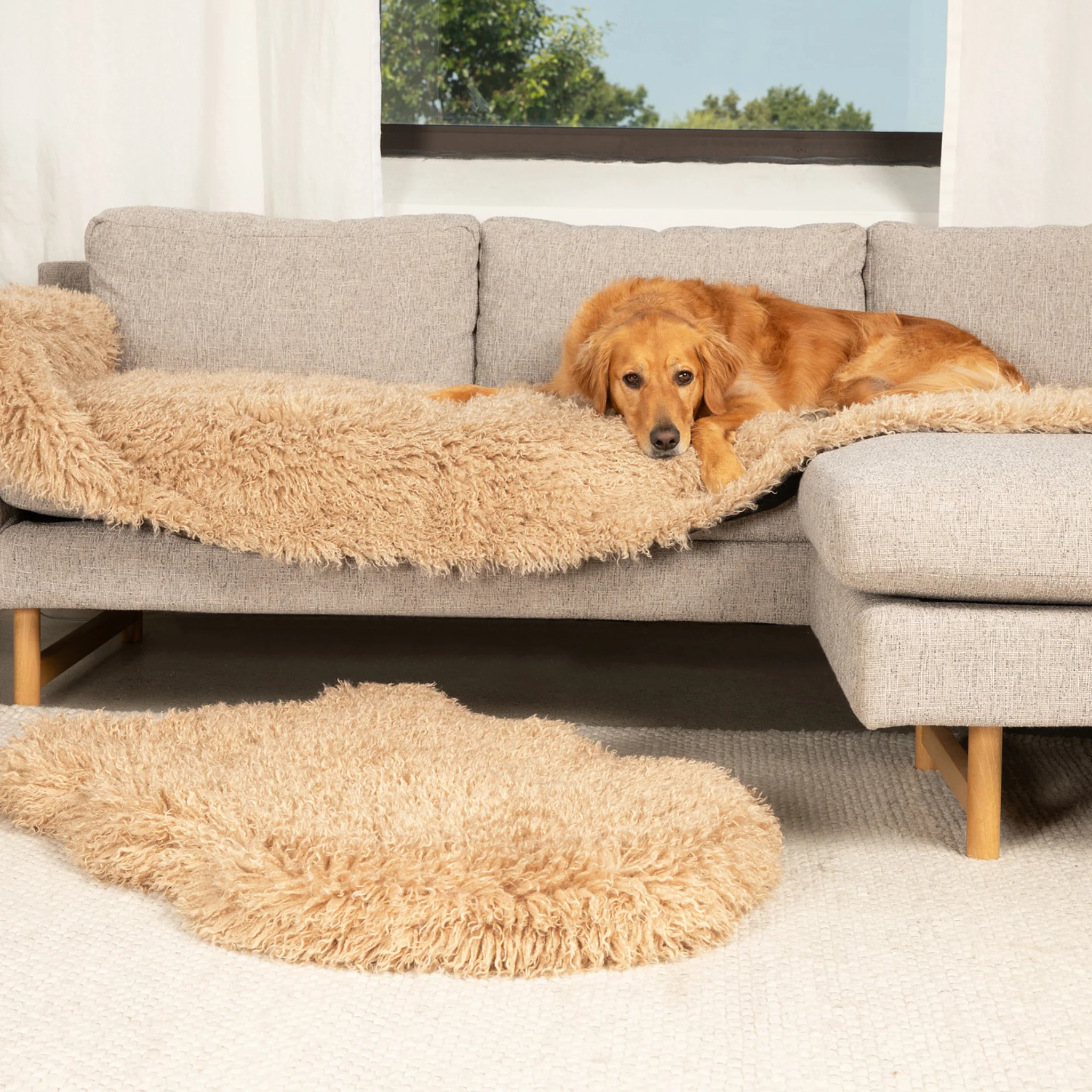 PupProtector™ Luxe Waterproof Bed Runner - Plush Sheep Tan - Image 9