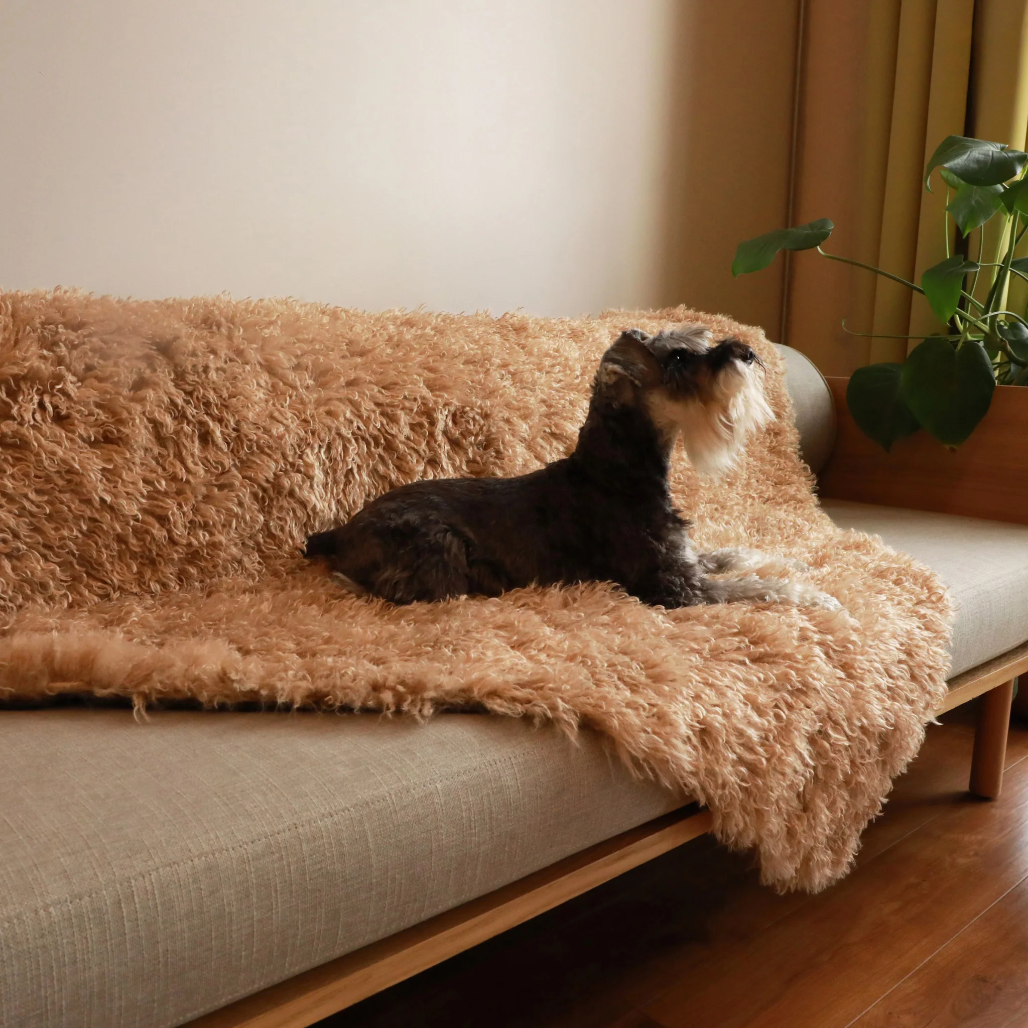 PupProtector™ Luxe Waterproof Faux Fur Blanket - Plush Sheep Tan - Image 4