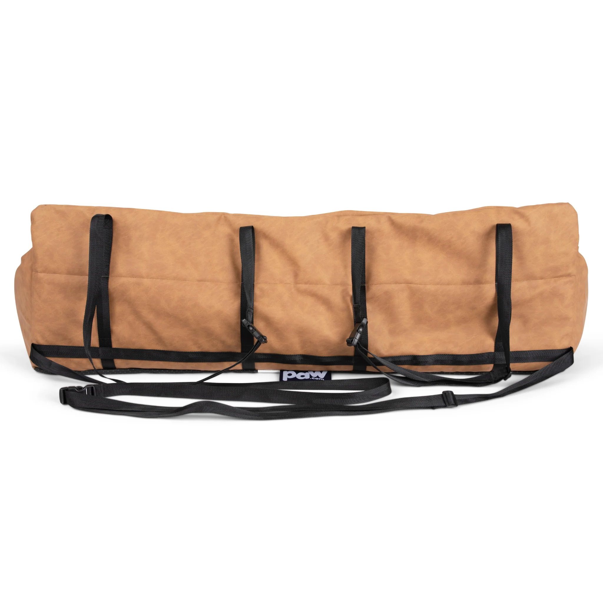 PupProtector™ Faux Leather Memory Foam Dog Car Bed - Camel - Image 21