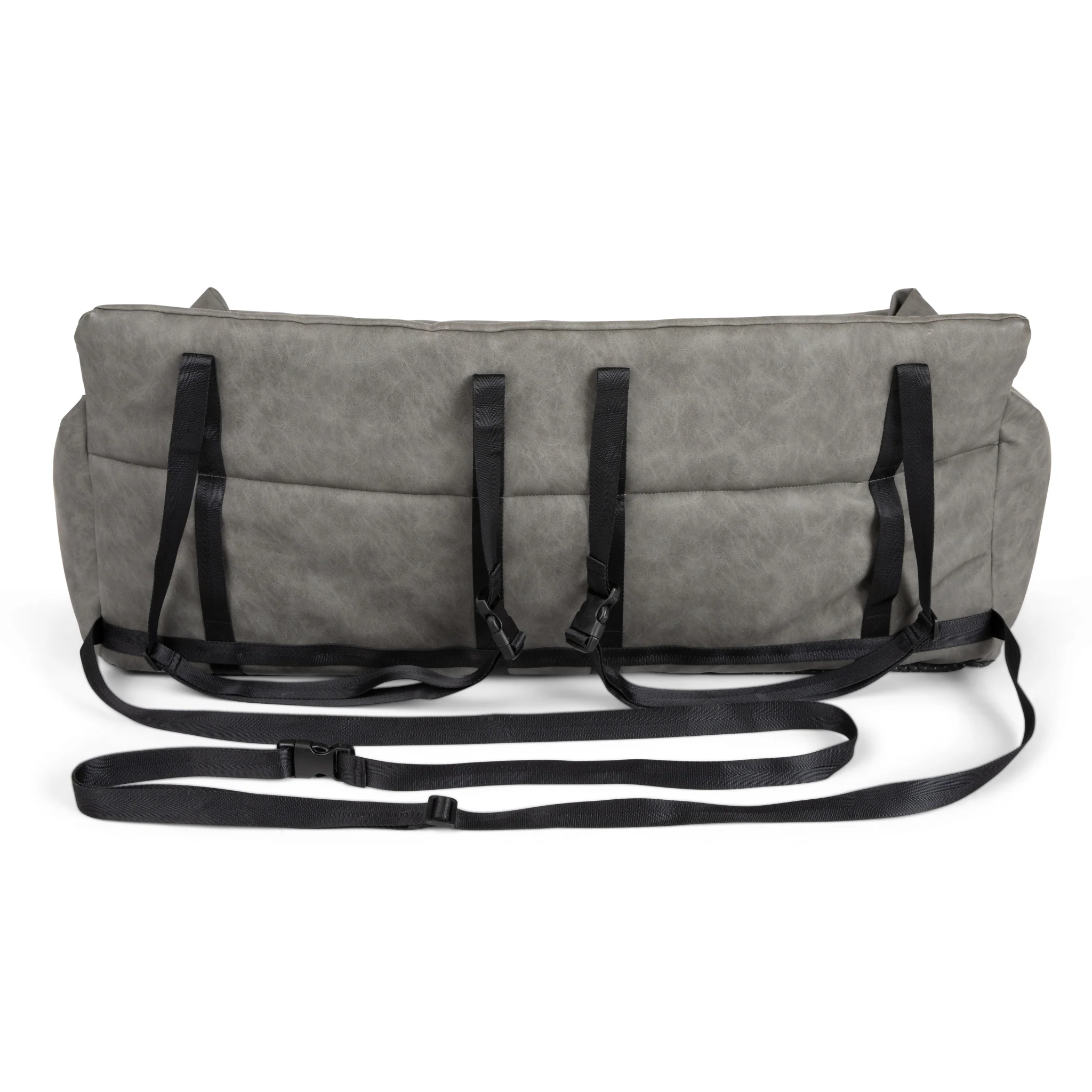 PupProtector™ Faux Leather Memory Foam Dog Car Bed - Slate Gray - Image 20