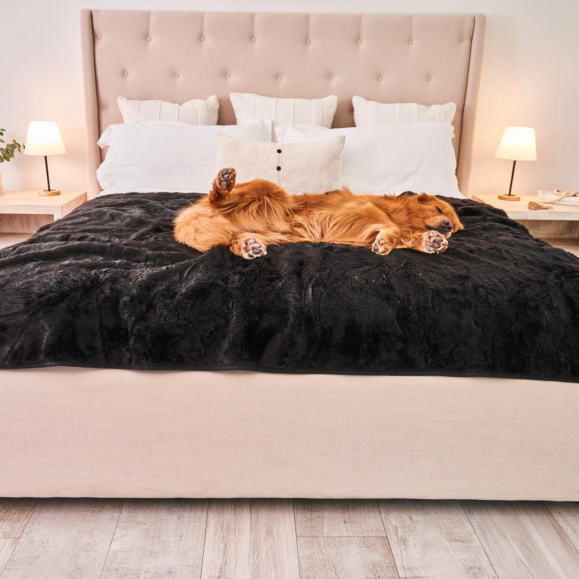 PupProtector™ Summer Short Fur Waterproof Throw Blanket - Midnight Black - Image 11