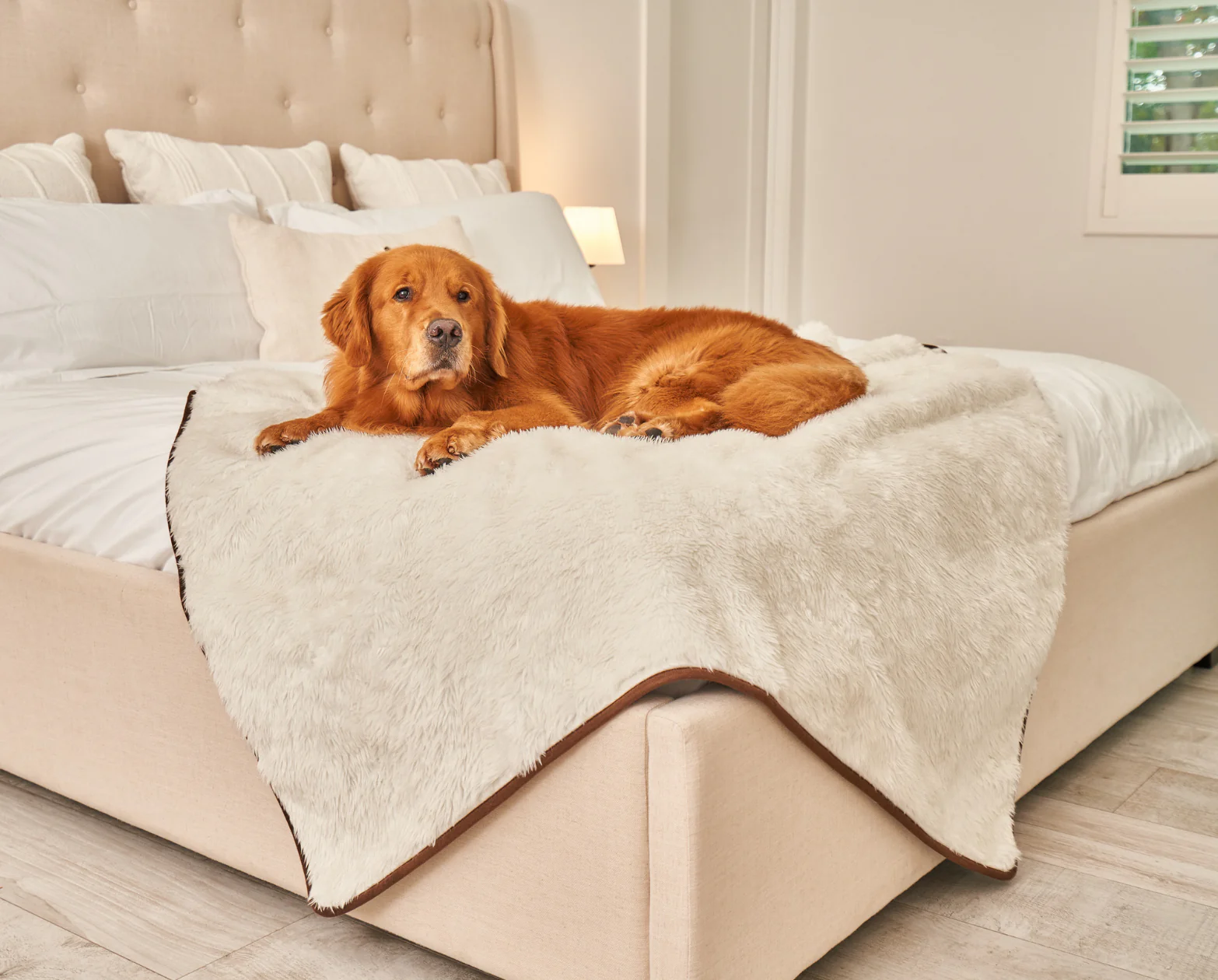 PupProtector™ Summer Short Fur Waterproof Throw Blanket - Polar White - Image 11
