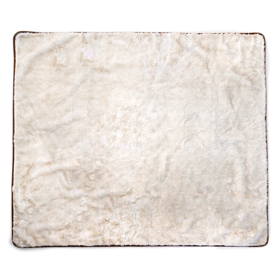 PupProtector™ Summer Short Fur Waterproof Throw Blanket - White with Brown Accents - Image 10