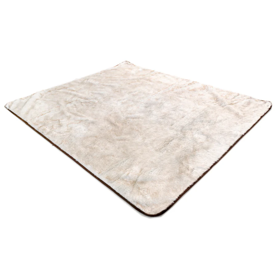 PupProtector™ Summer Short Fur Waterproof Throw Blanket - White with Brown Accents - Image 11