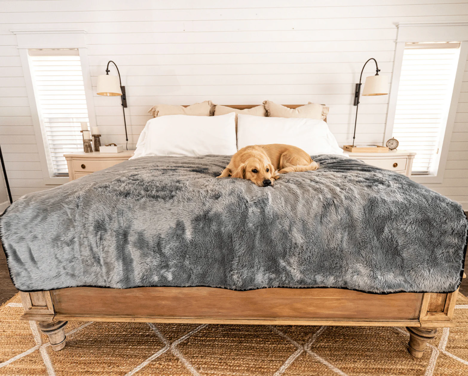 PupProtector™ Summer Short Fur Waterproof Throw Blanket - Charcoal Grey - Image 14