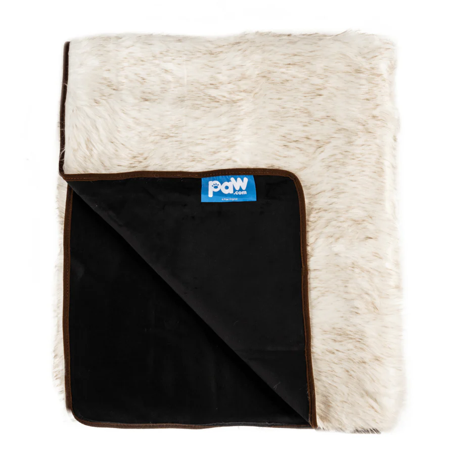 PupProtector™ Waterproof Throw Blanket - White with Brown Accents - Image 5