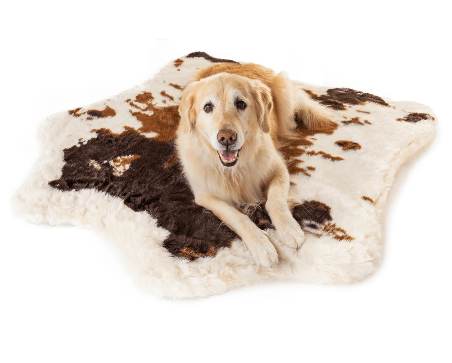 PupRug® Animal Print Memory Foam Dog Bed - Brown Faux Cowhide - Image 5