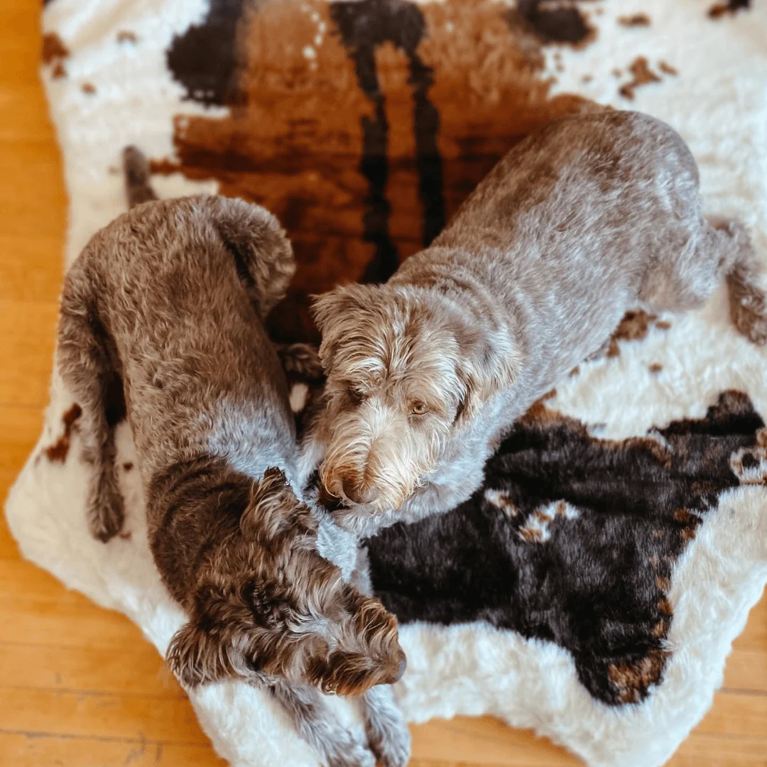 PupRug® Animal Print Memory Foam Dog Bed - Brown Faux Cowhide - Image 8