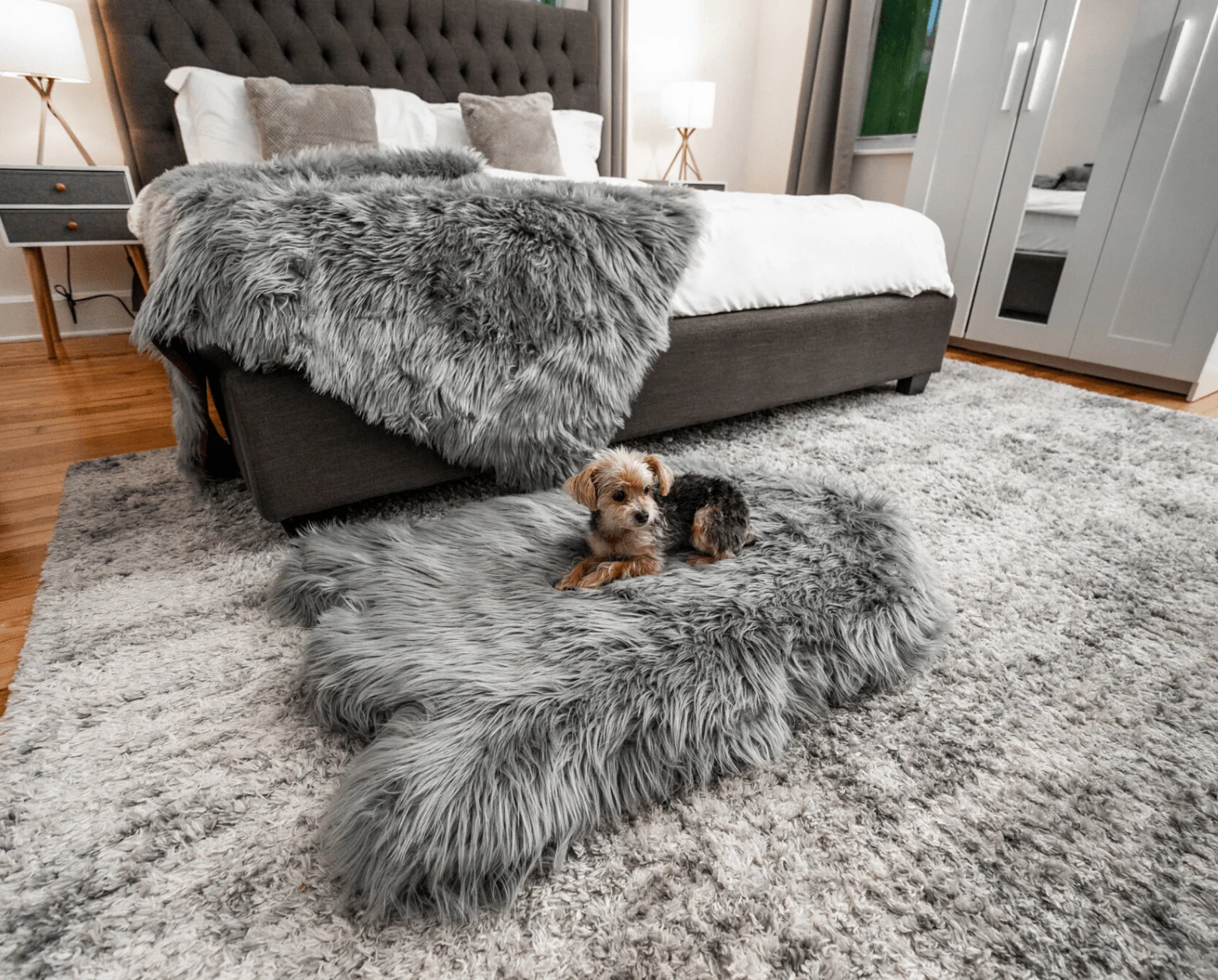 PupRug® Orthopedic Bed + Matching Waterproof Blanket Bundle - Charcoal Grey - Image 3