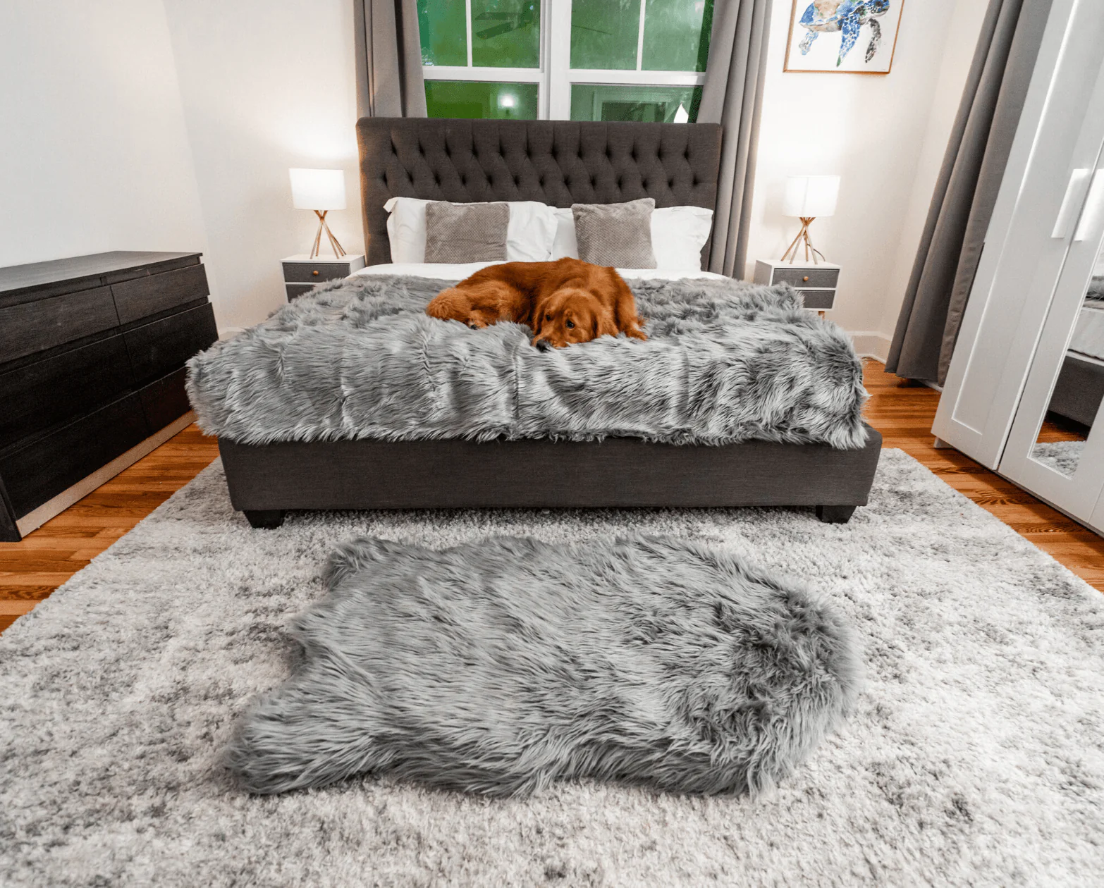 PupRug® Orthopedic Bed + Matching Waterproof Blanket Bundle - Charcoal Grey - Image 4