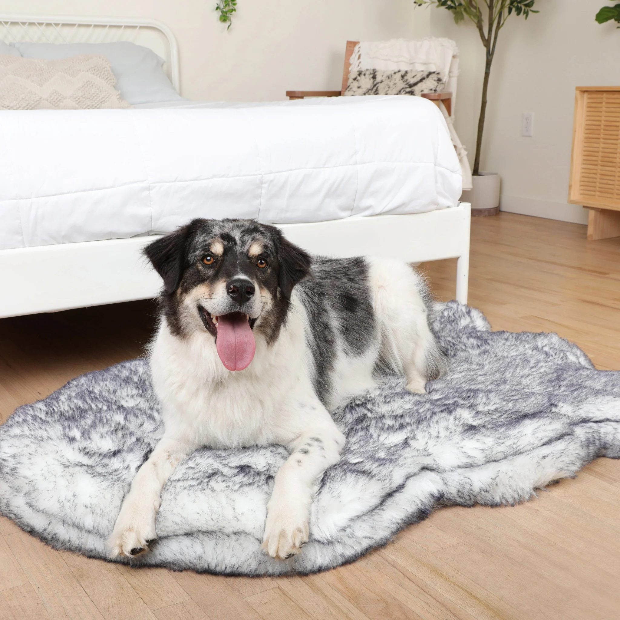 PupRug® Luxe Orthopedic Bed + Matching Waterproof Blanket  Bundle - Ultra Plush Arctic Fox - Image 7