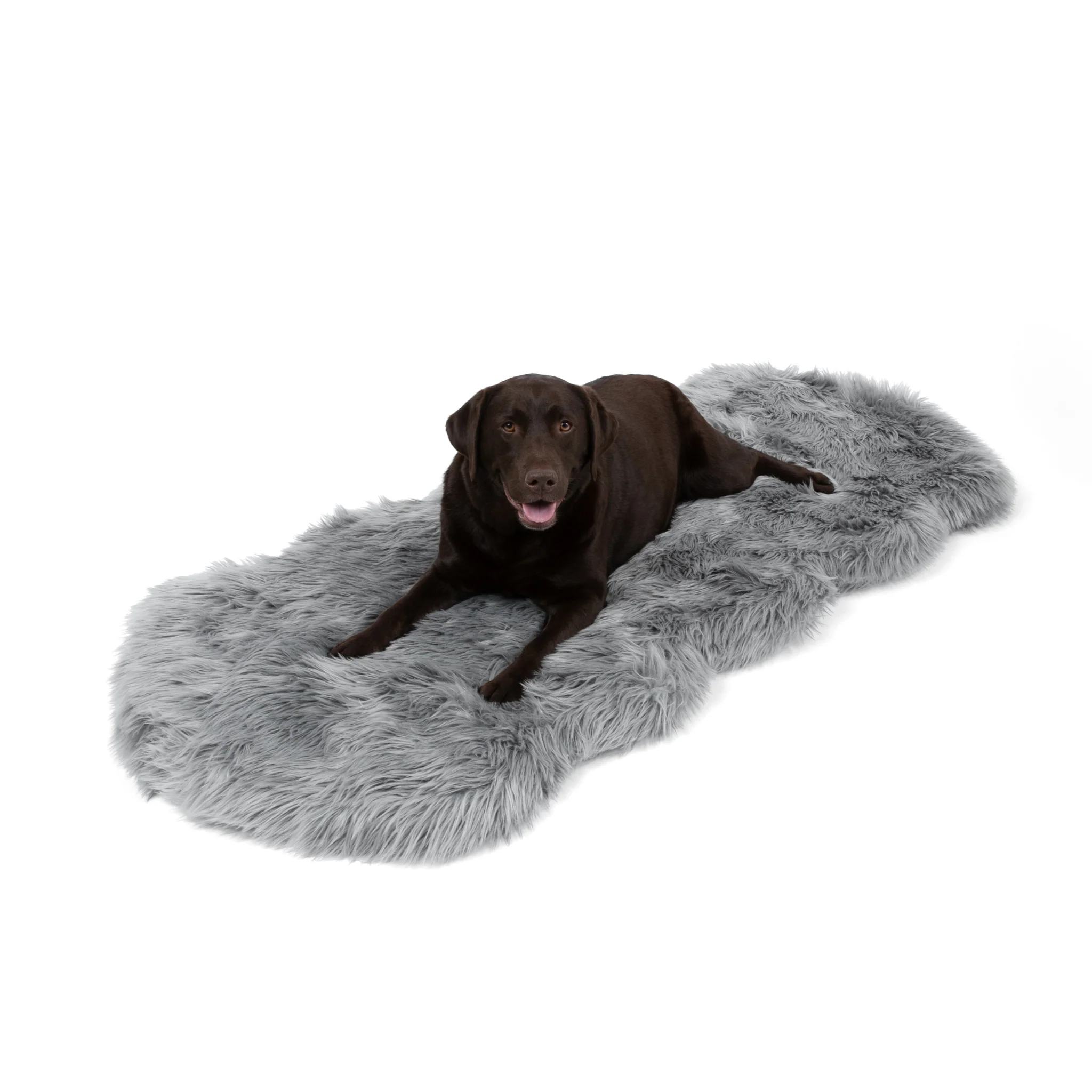 PupRug® Runner Faux Fur Memory Foam Dog Bed - Charcoal Grey - Image 5