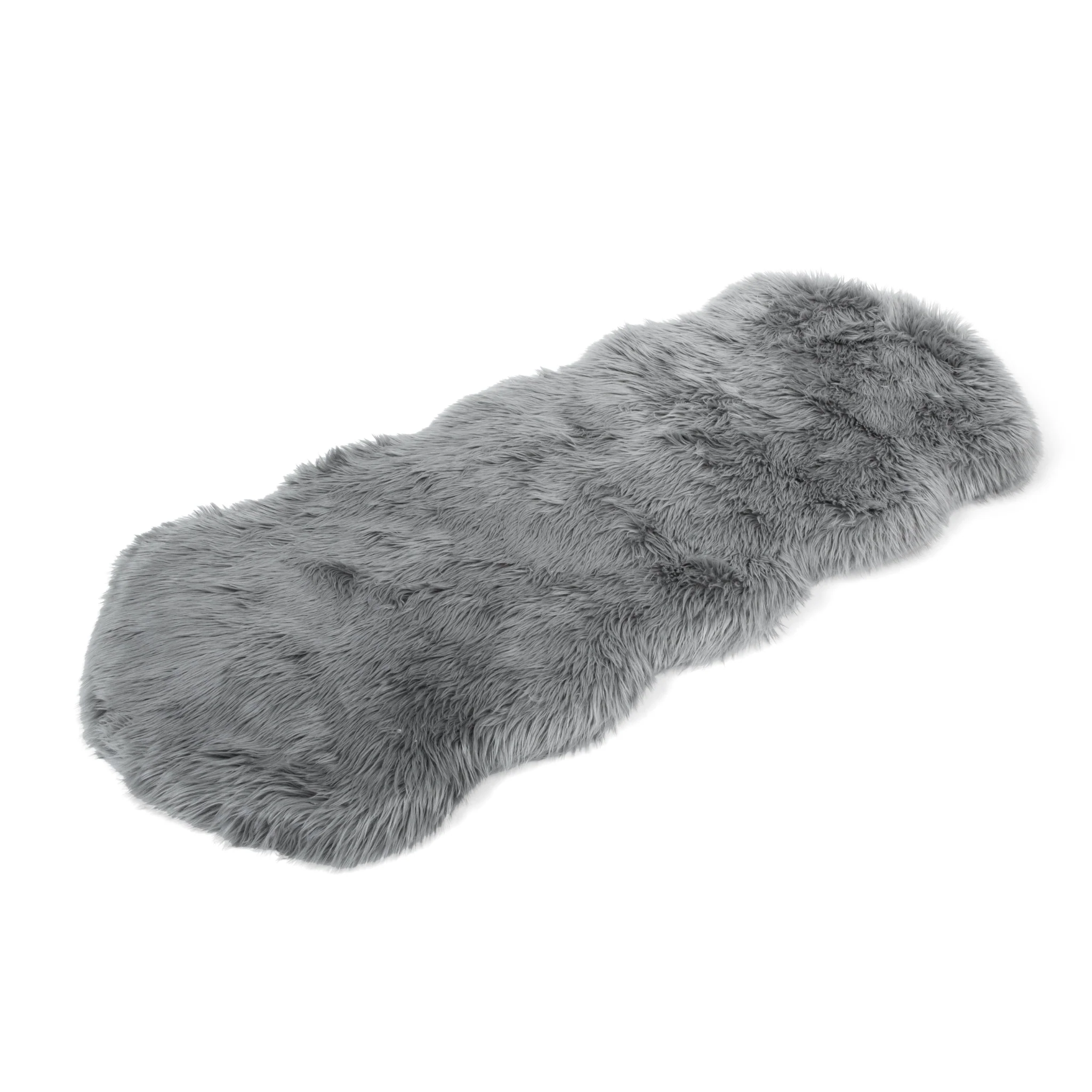 PupRug® Runner Faux Fur Memory Foam Dog Bed - Charcoal Grey - Image 6