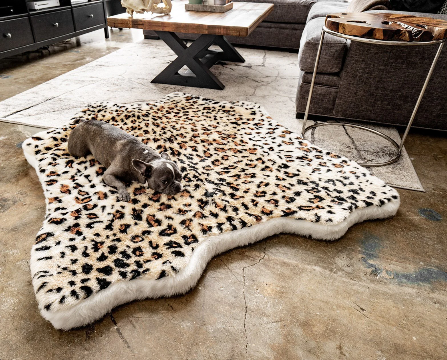 PupRug™ Animal Print Memory Foam Dog Bed - Cheetah Faux Print - Image 3