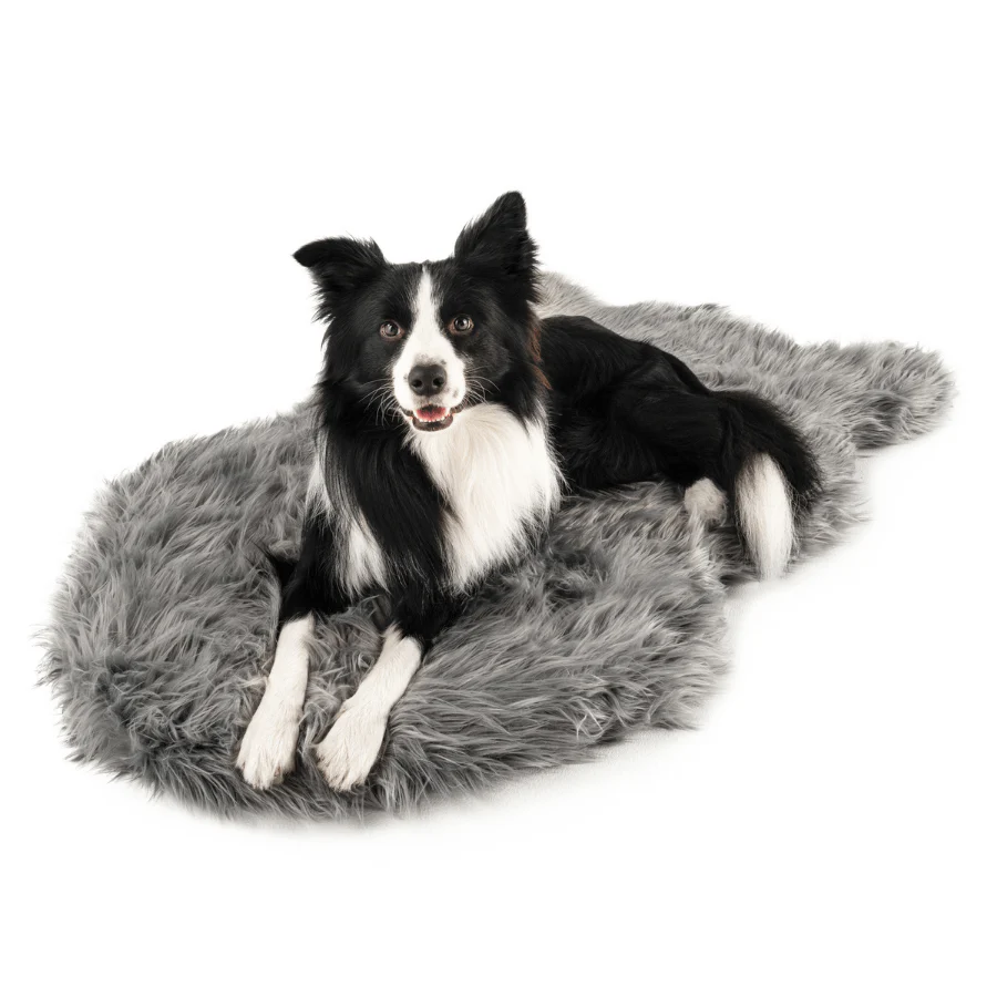 PupRug by Paw.com® Faux Fur Orthopedic Dog Bed - Curve Charcoal Grey - Image 3
