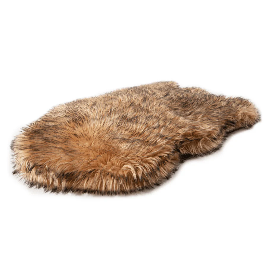 PupRug™ Faux Fur Orthopedic Dog Bed Cover - Curve Sable Tan (Bed Not Included) - Image 3