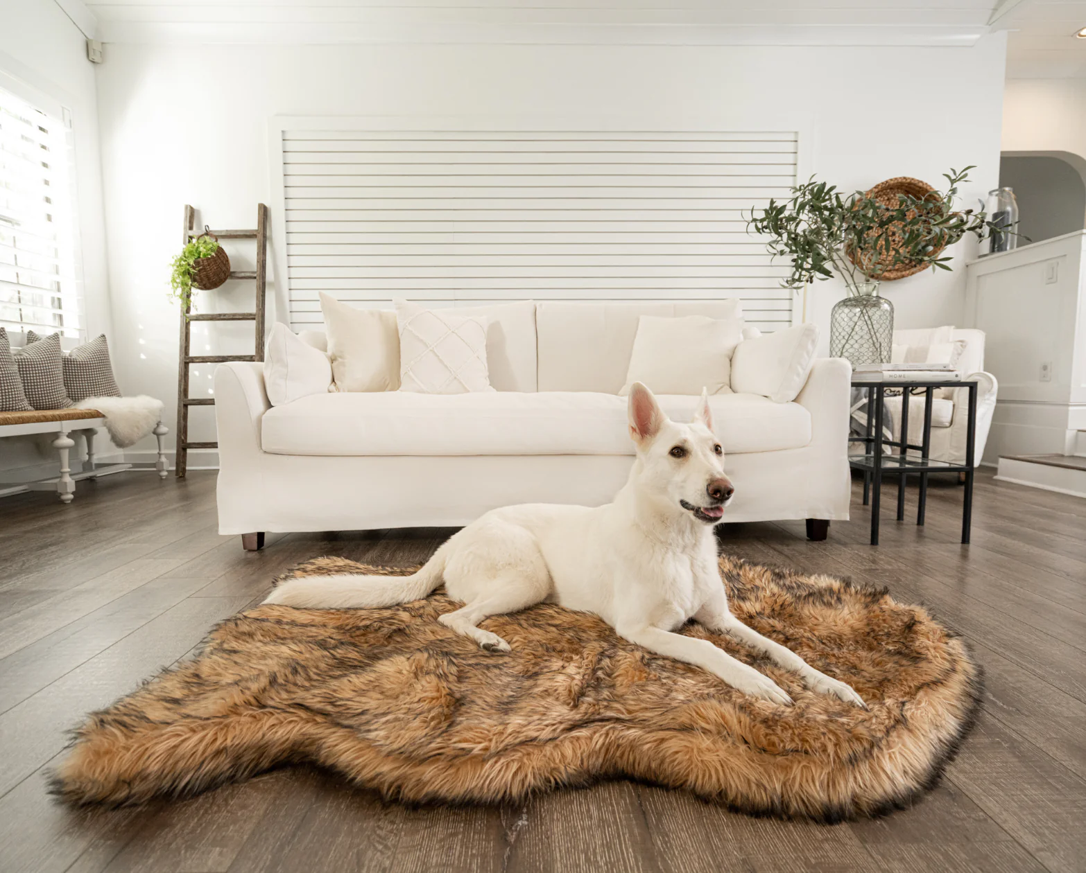 PupRug™ Faux Fur Orthopedic Dog Bed Cover - Curve Sable Tan (Bed Not Included) - Image 5