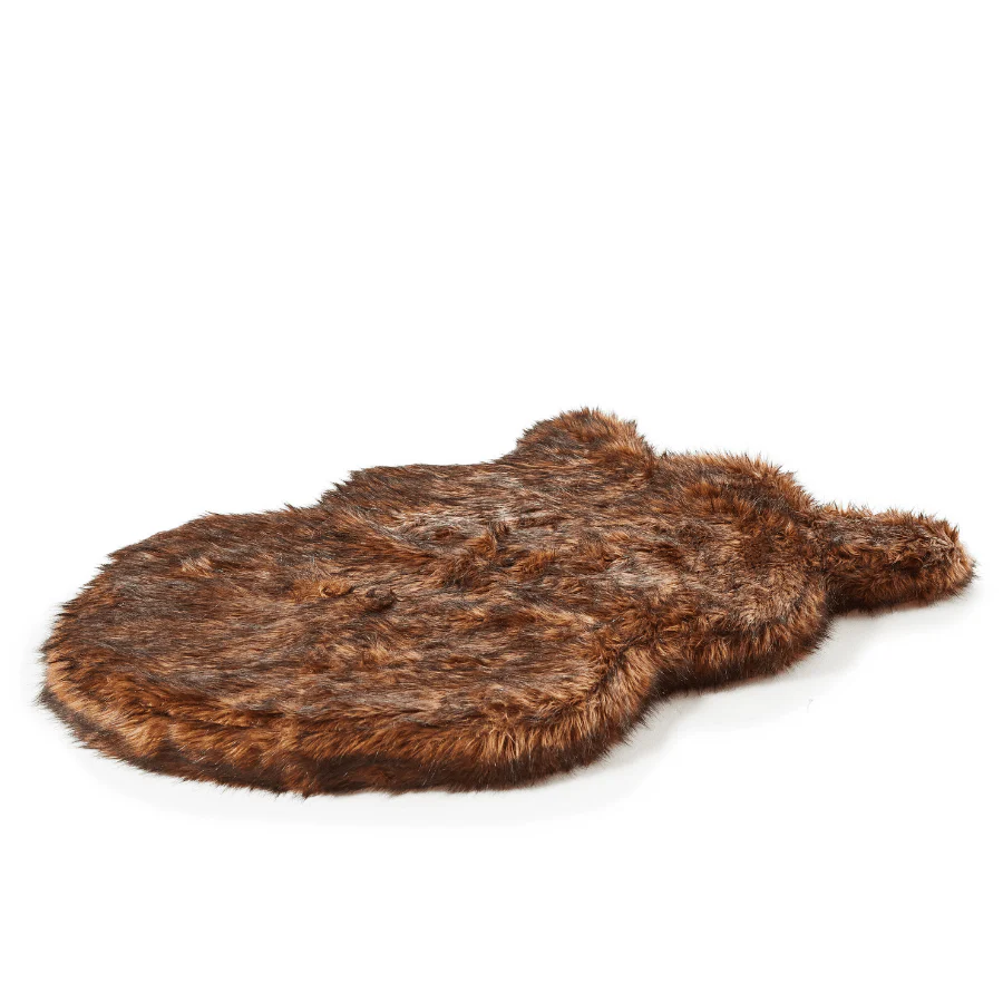 PupRug by Paw.com® Faux Fur Orthopedic Dog Bed - Curve Brown - Image 5