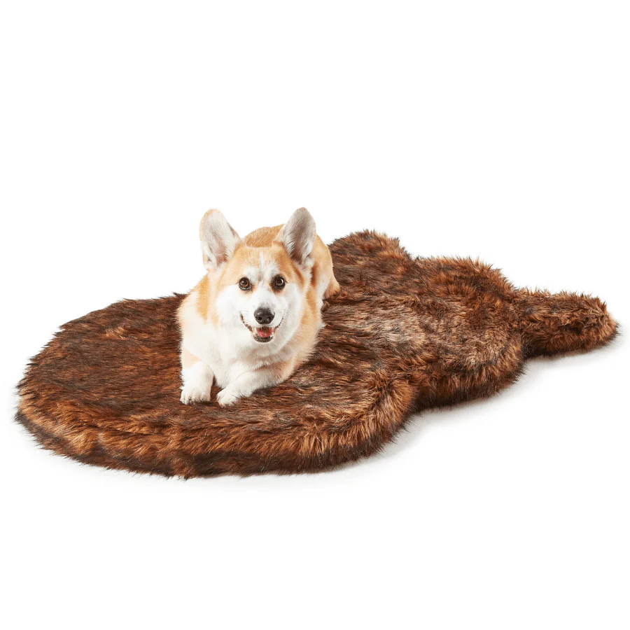 PupRug by Paw.com® Faux Fur Orthopedic Dog Bed - Curve Brown - Image 6