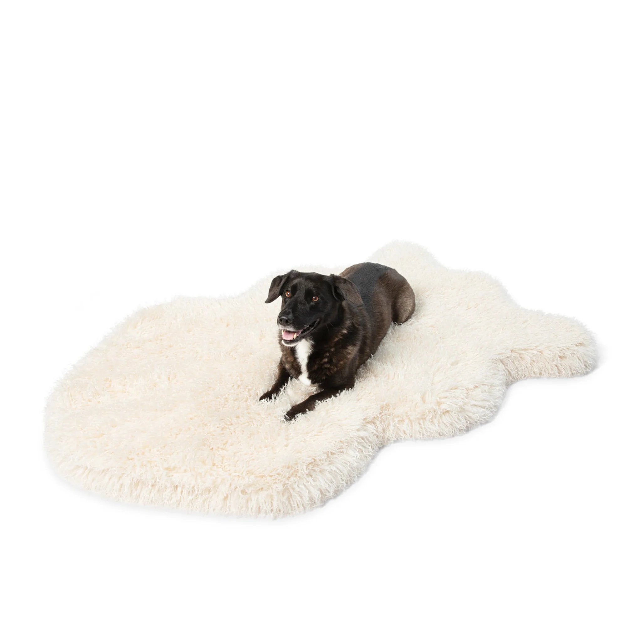 PupRug® Luxe Faux Fur Orthopedic Dog Bed - Plush Sheep Ivory - Image 4