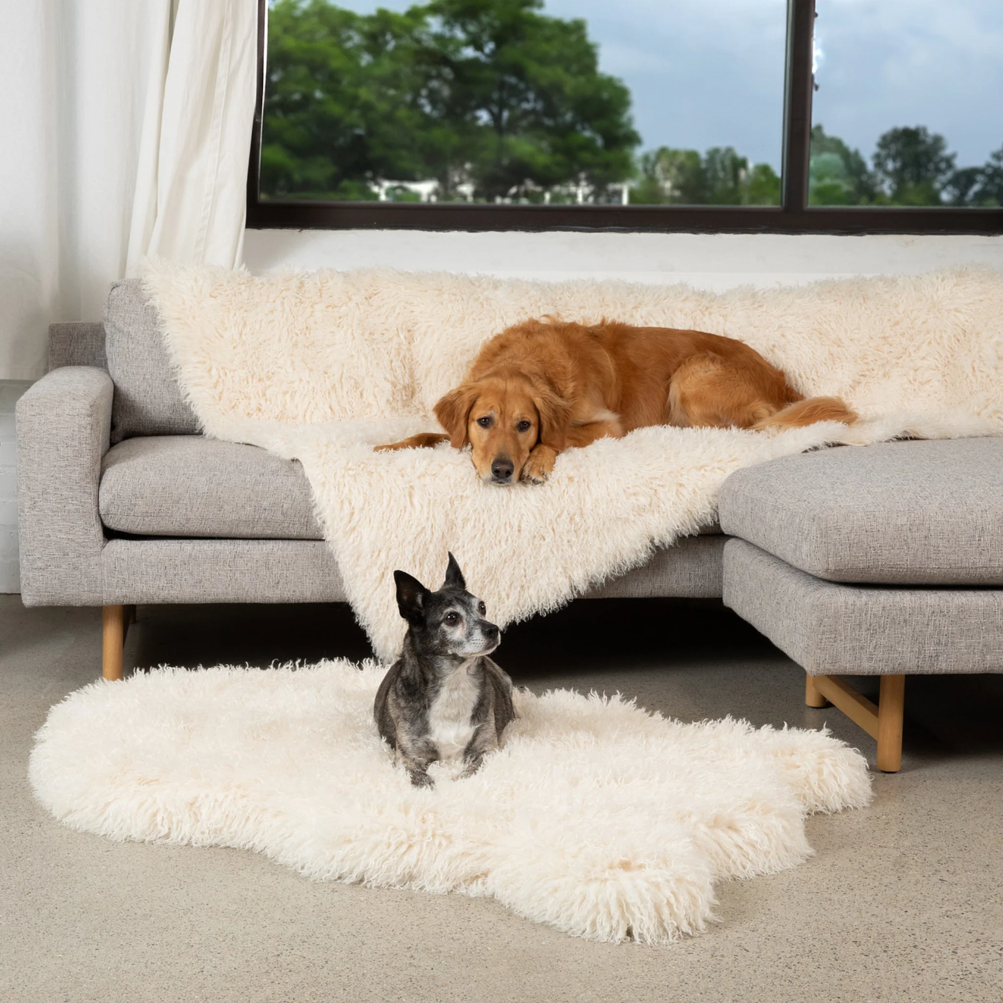 PupRug® Luxe Faux Fur Orthopedic Dog Bed - Plush Sheep Ivory - Image 9