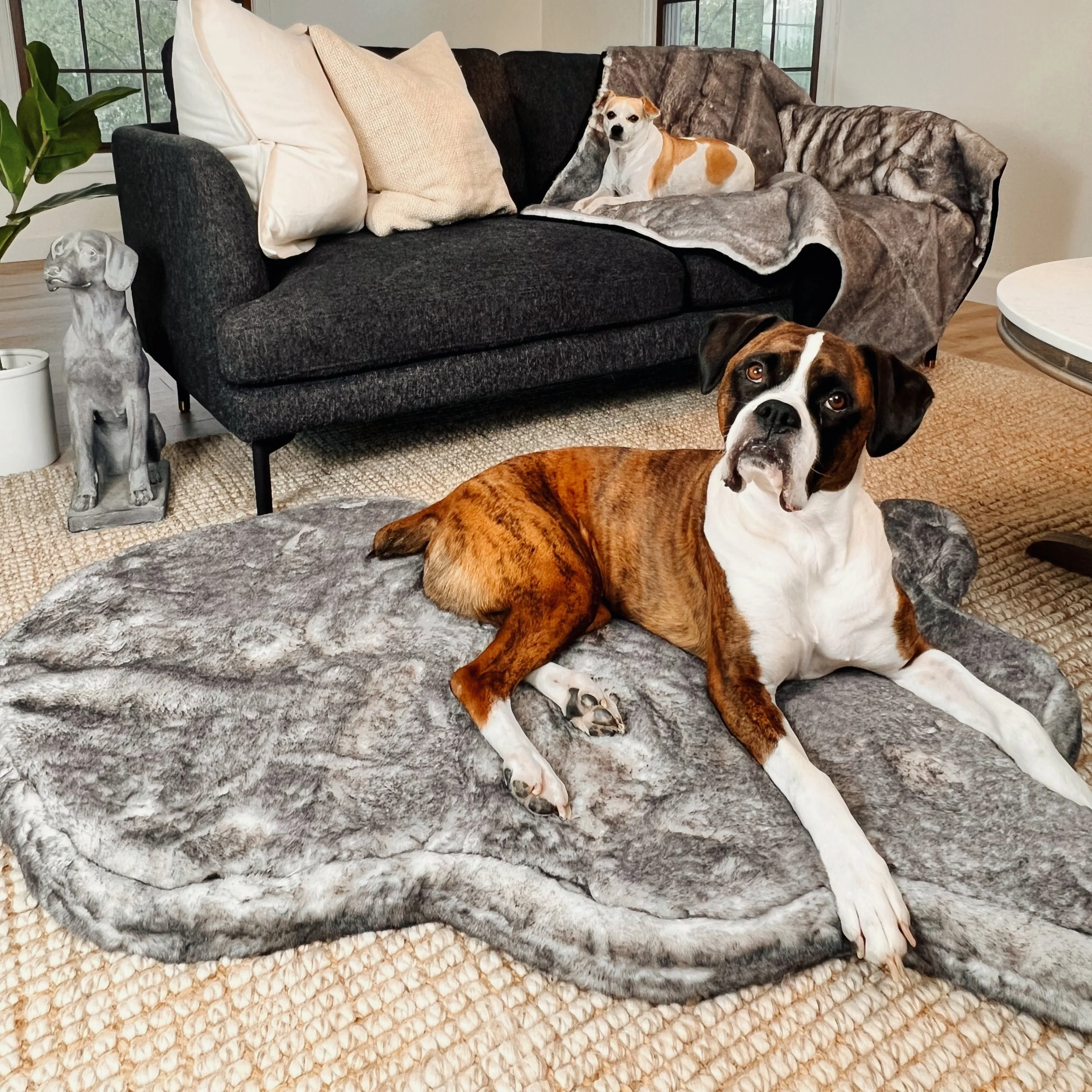 PupRug® Luxe Faux Fur Orthopedic Dog Bed - Ultra Soft Chinchilla - Image 3