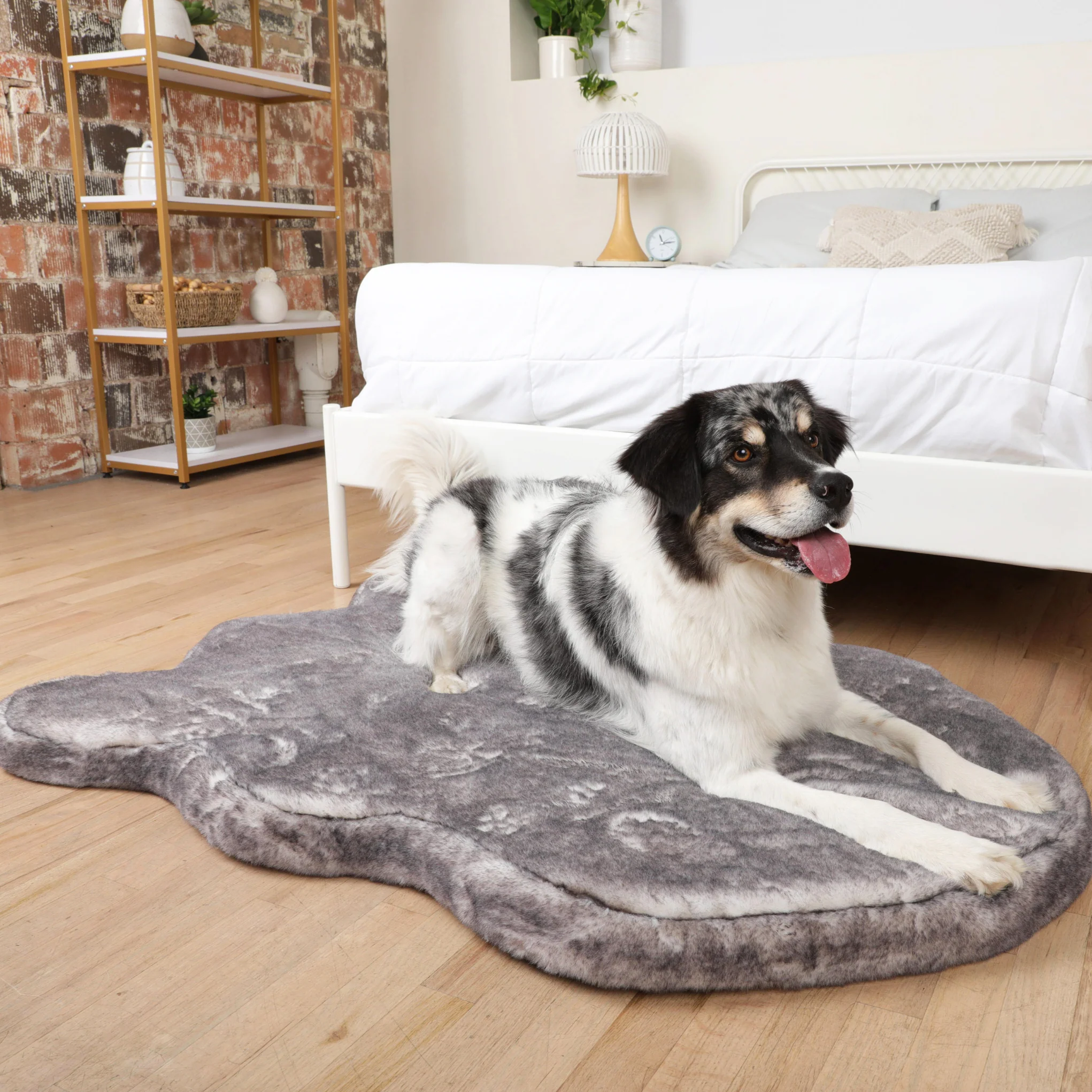 PupRug® Luxe Faux Fur Orthopedic Dog Bed - Ultra Soft Chinchilla - Image 7