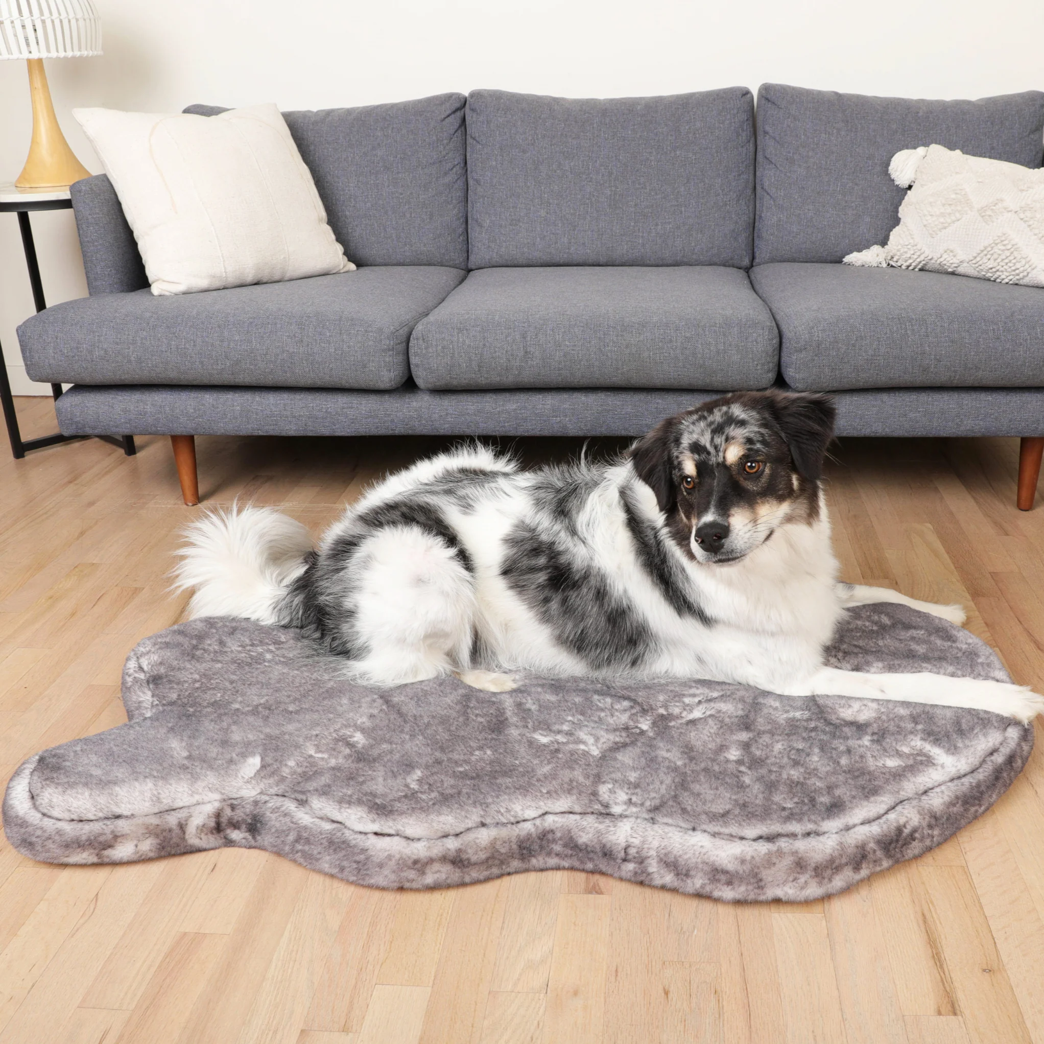 PupRug® Luxe Faux Fur Orthopedic Dog Bed - Ultra Soft Chinchilla - Image 9