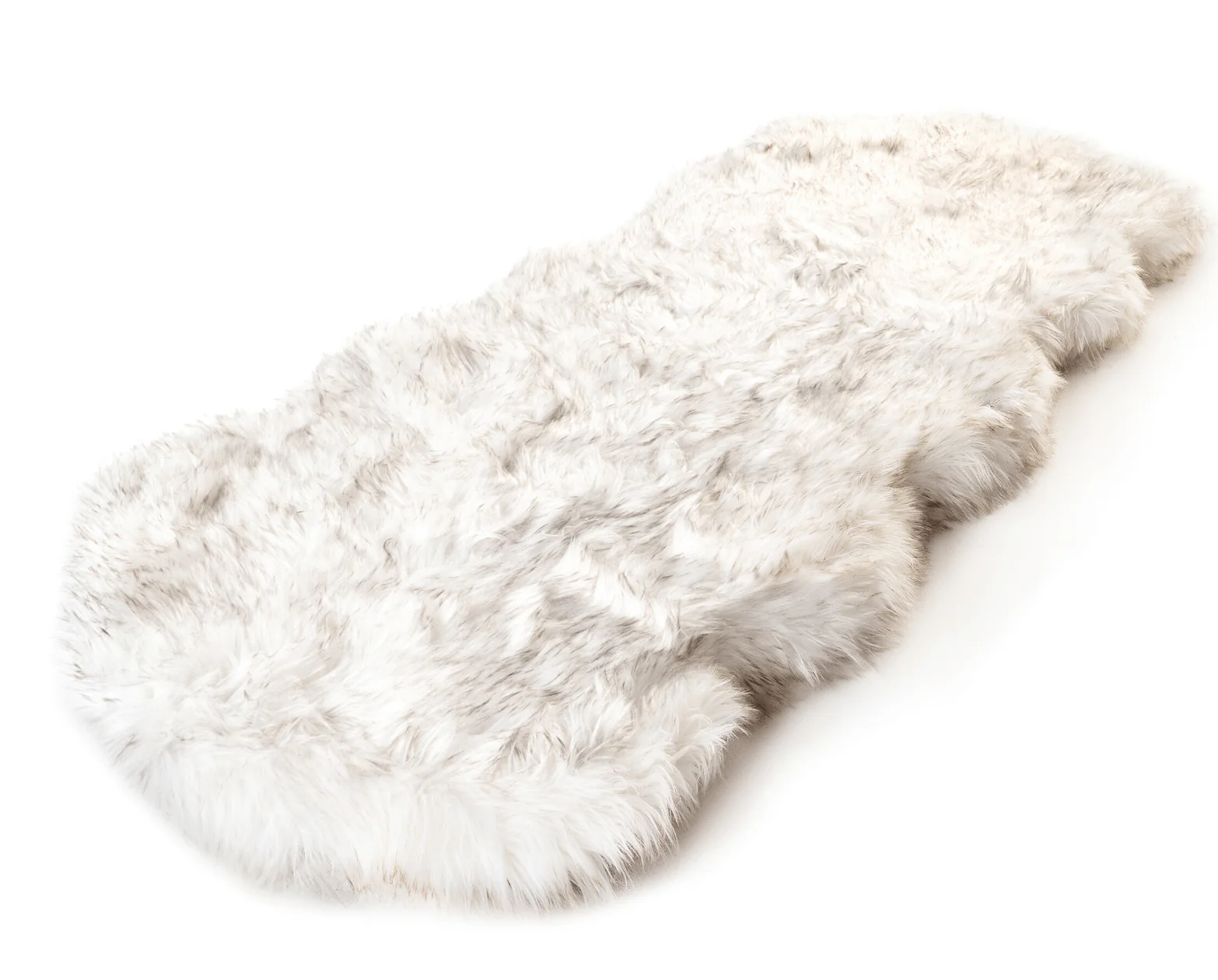 PupRug® Runner Faux Fur Memory Foam Dog Bed - Curve White with Brown Accents - Image 5