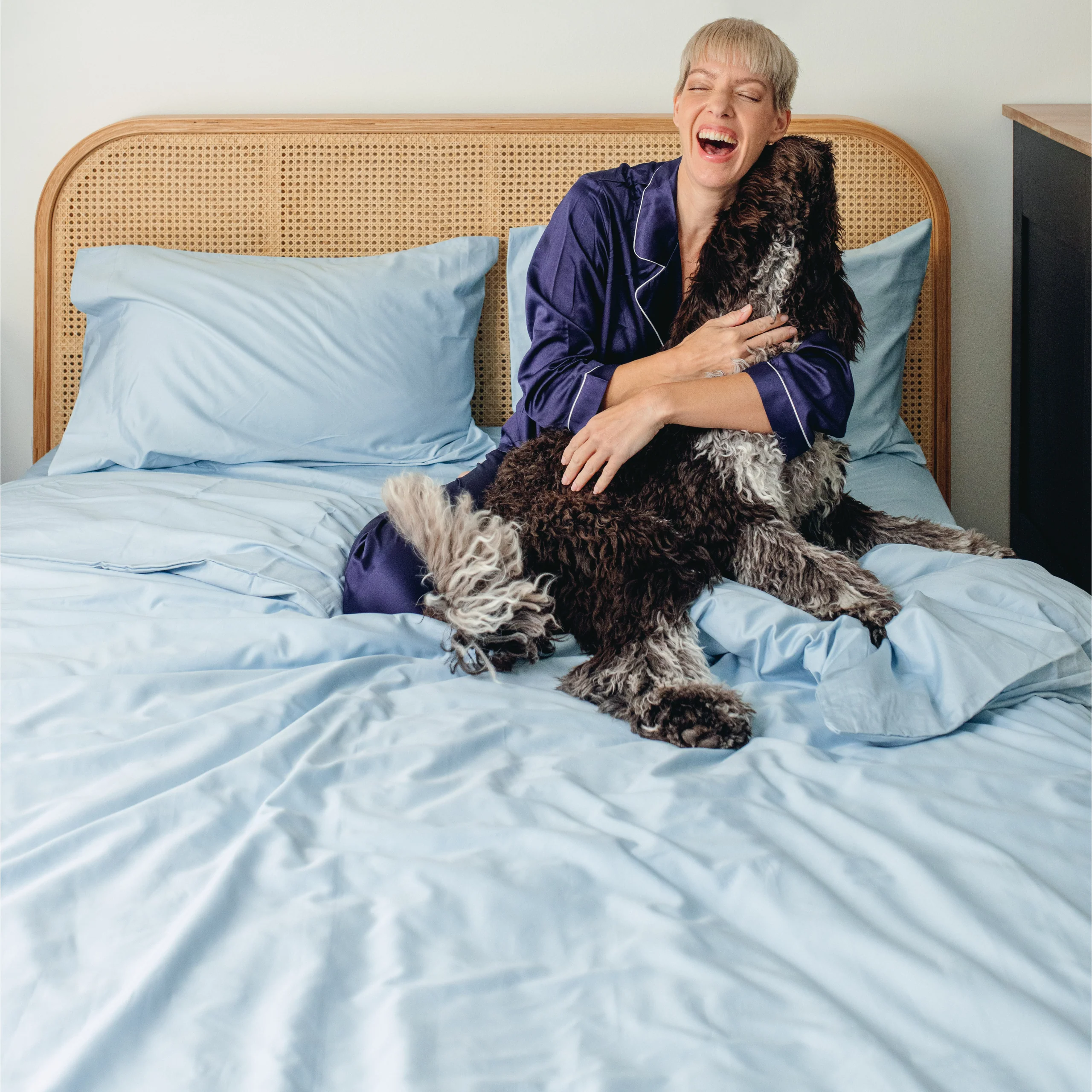 PupSheets™ Hair Resistant, Antimicrobial & Cooling Duvet Cover and Sham Set - Sky Blue - Image 6