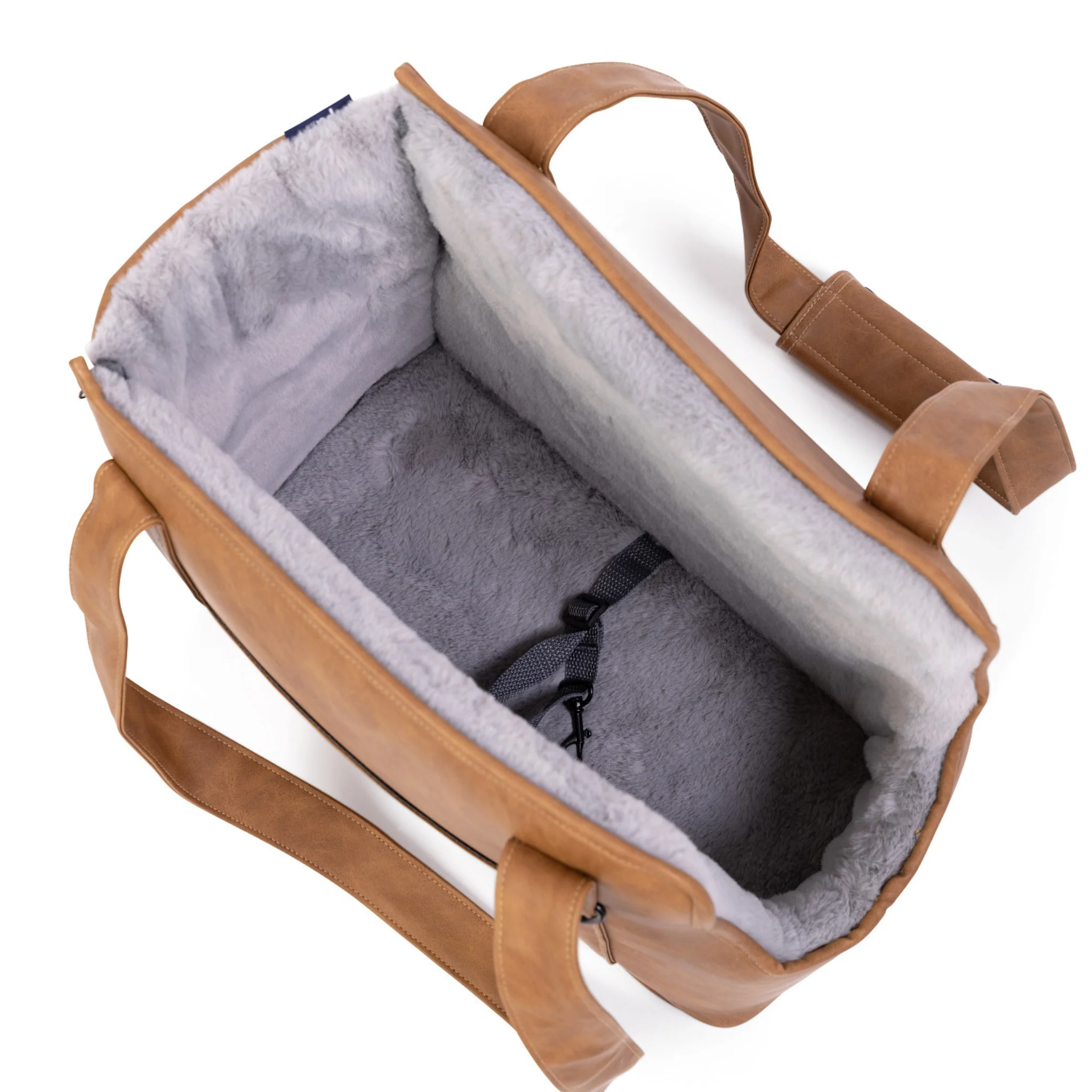 PupTote™ 3-in-1 Faux Leather Dog Carrier Bag 2.0 - Camel - Image 7