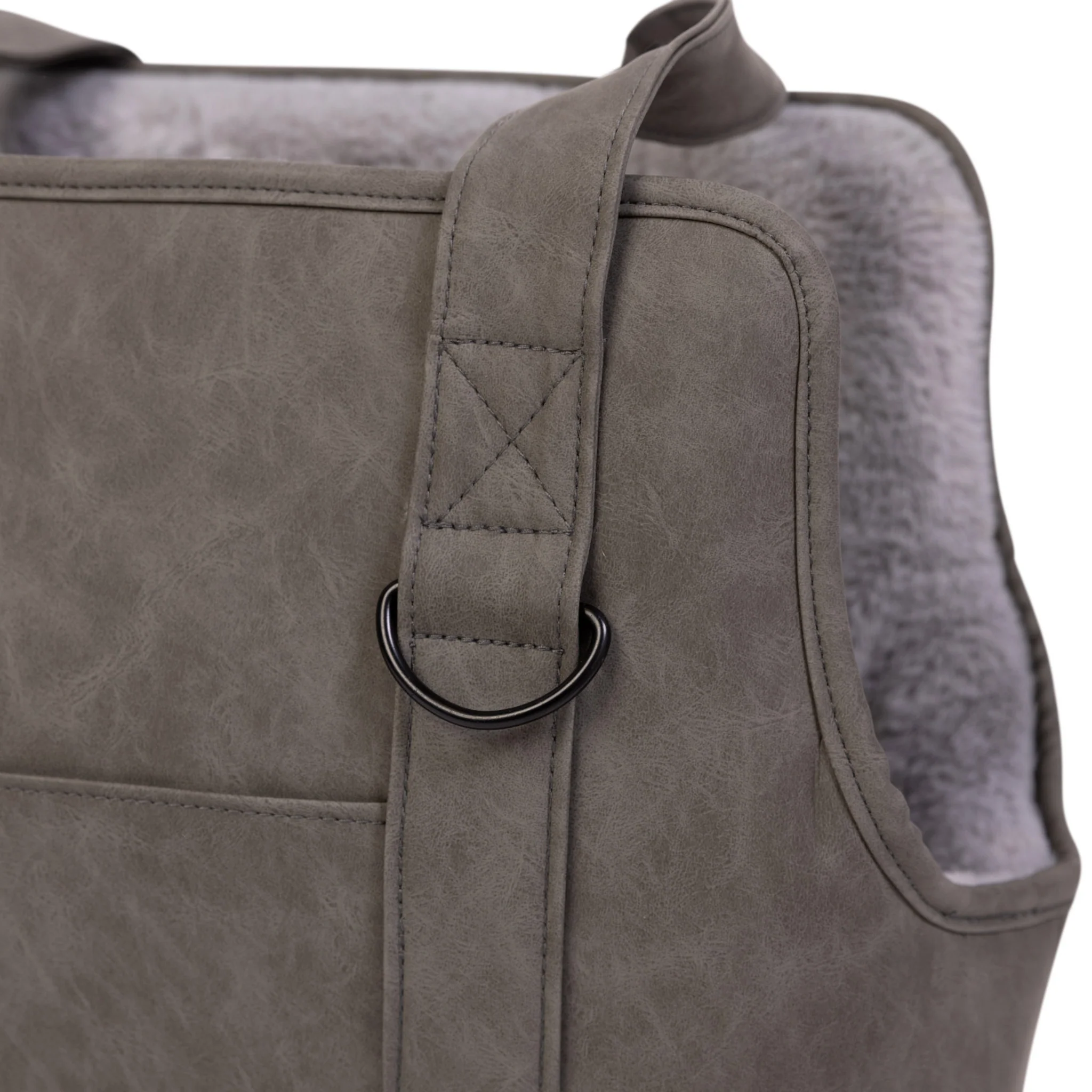 PupTote™ 3-in-1 Faux Leather Dog Carrier Bag 2.0 - Slate Grey - Image 7